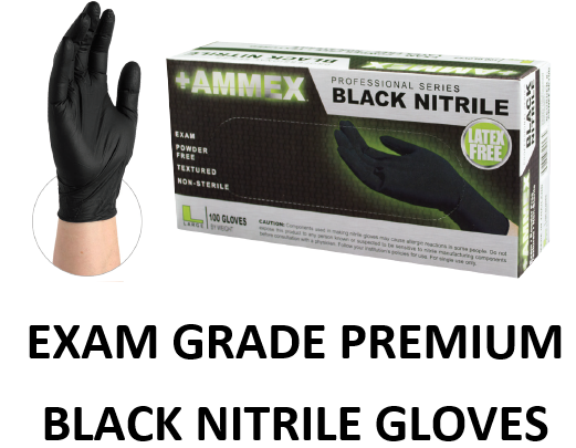 Ammex Black Premium Nitrile Exam Gloves