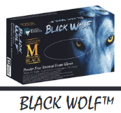 INNOVATIVE BLACK WOLF EXAM GLOVES NON-STERILE : 127100 BX $7.99 Stocked