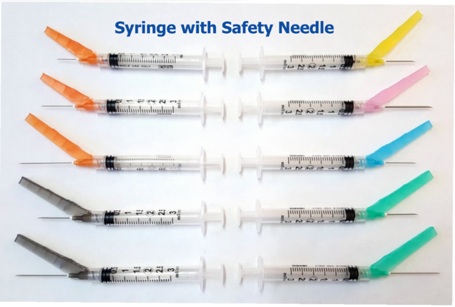 27105 Exel 3ml Safety Syringe w/ Safety Needle 21G x 1", 50/bx, 8 bx/cs 