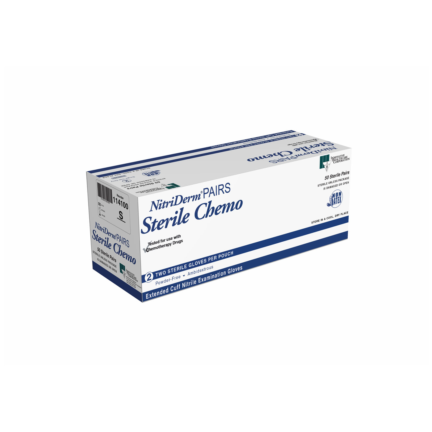 INNOVATIVE NITRIDERM NITRILE SYNTHETIC POWDER-FREE STERILE EXAM GLOVES : 114100 BX             $34.00 Stocked