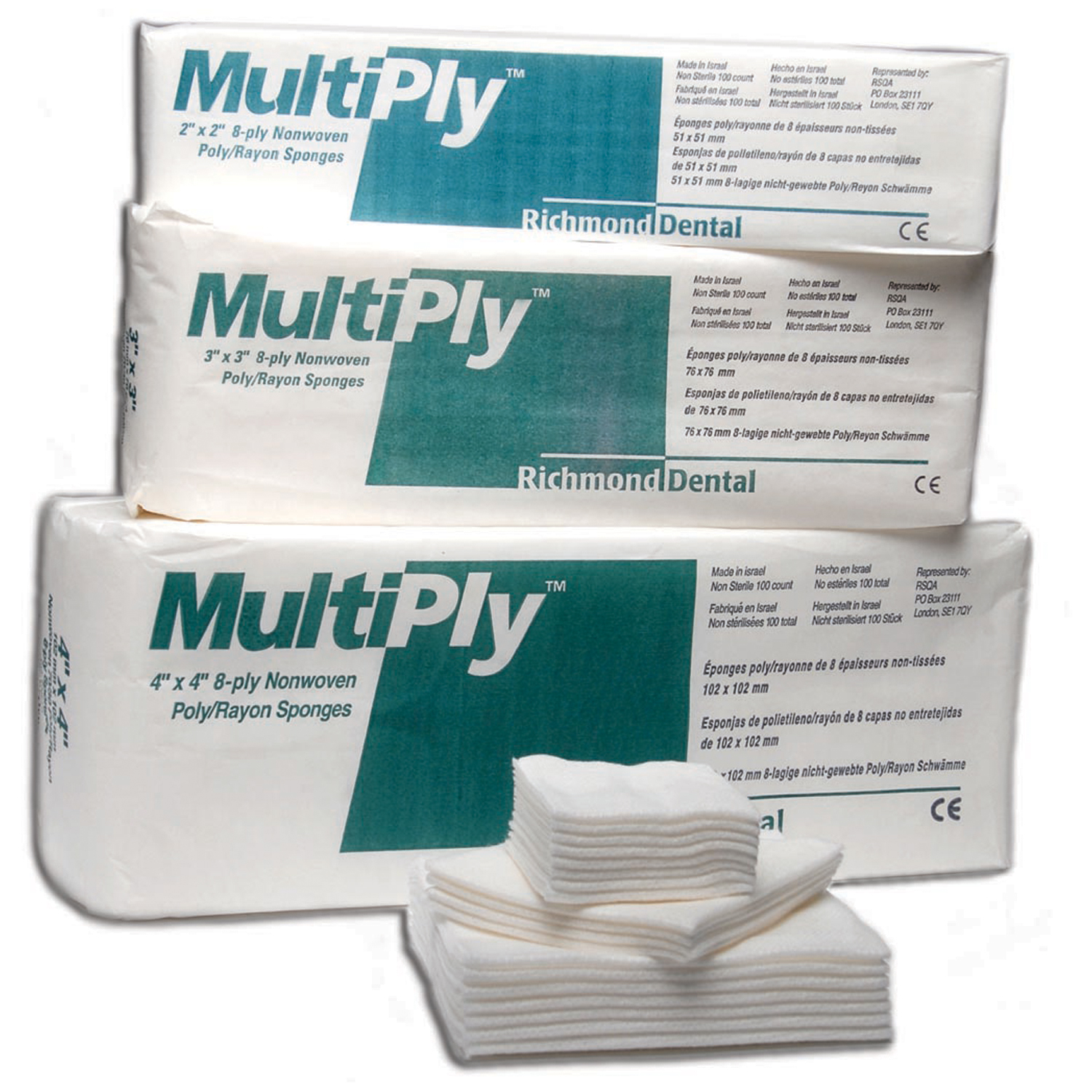 RICHMOND MULTIPLY NON-WOVEN SPONGES : 300637 CS $44.51 Stocked