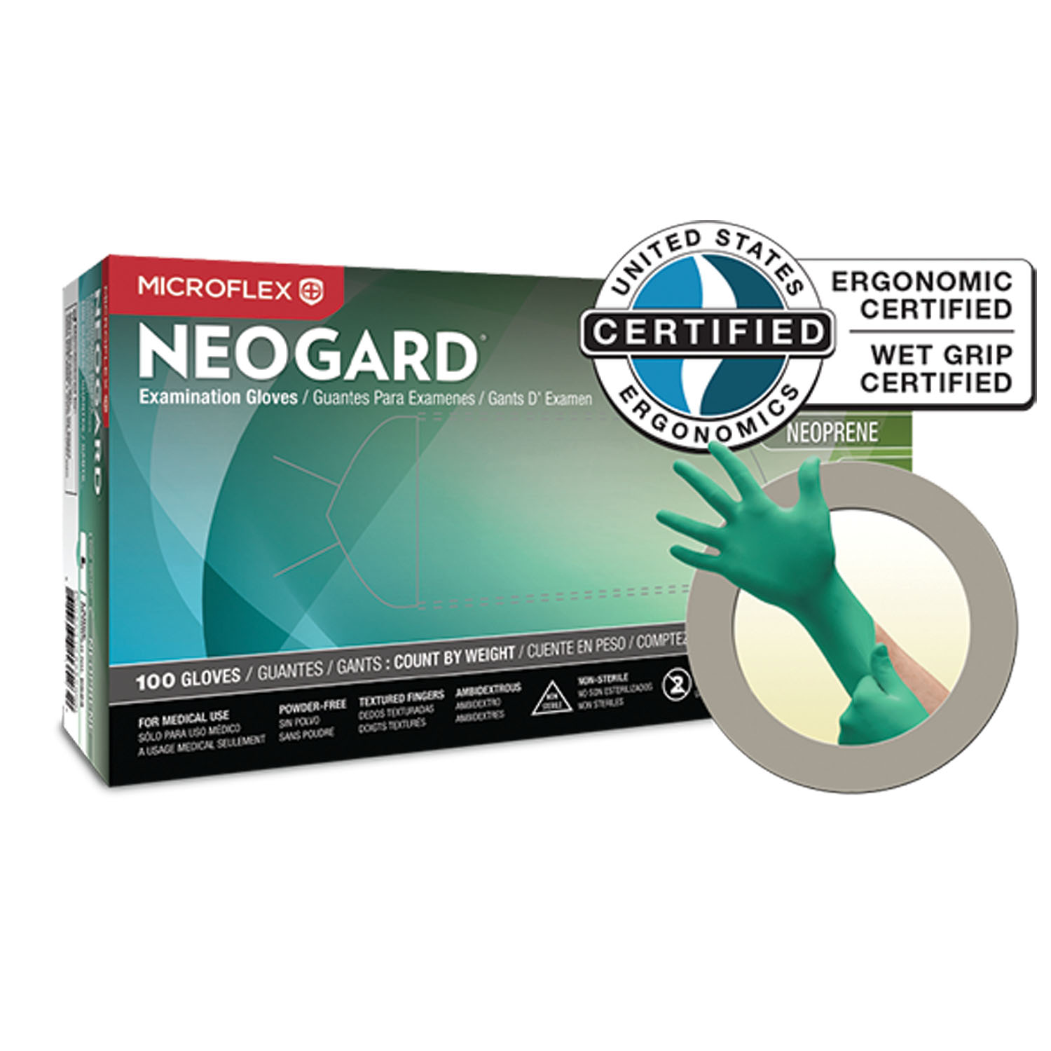 ANSELL MICROFLEX NEOGARD POWDER-FREE MEDICAL-GRADE CHLOROPRENE EXAM GLOVES : C520 BX     $16.90 Stocked