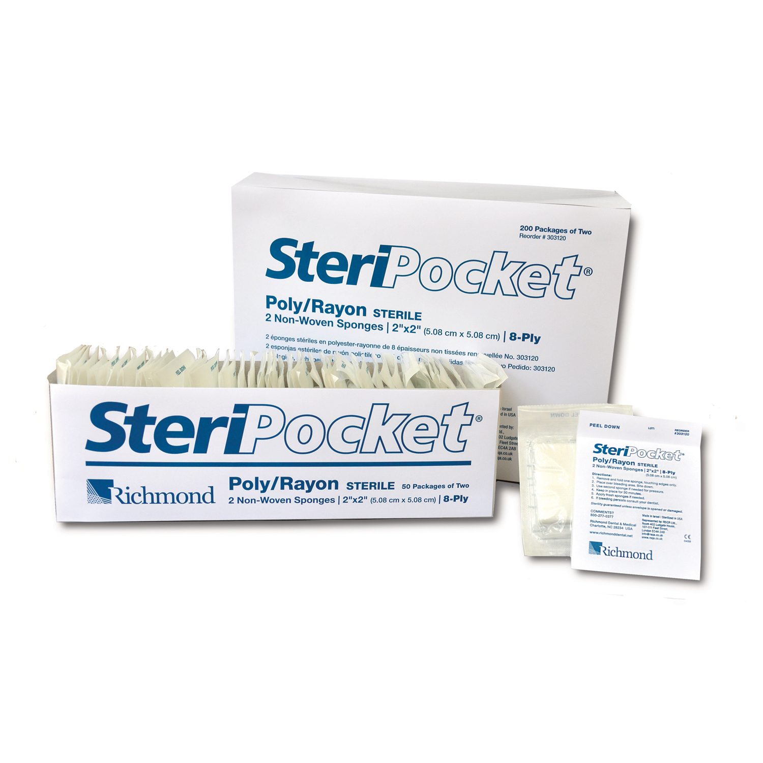 RICHMOND STERIPOCKET SPONGES : 300408 BX       $27.87 Stocked