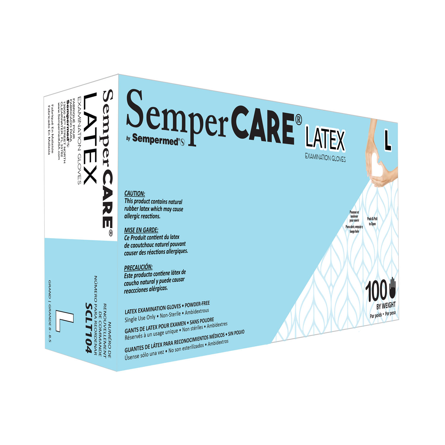 HARPS USA SEMPERCARE LATEX EXAM GLOVES - POWDER-FREE : SCLT104 CS $89.91 Stocked