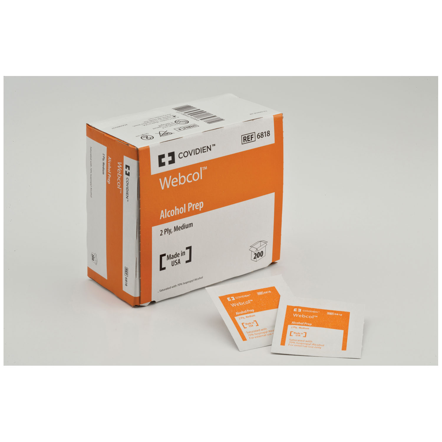 CARDINAL HEALTH WEBCOL ALCOHOL PREP PADS : 6818- BX         $3.19 Stocked