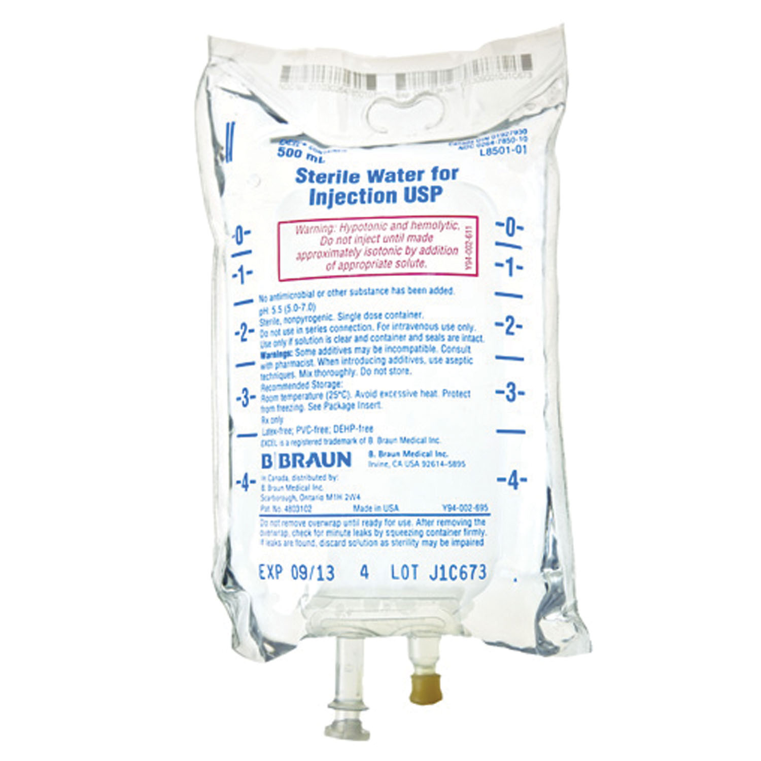 B BRAUN STERILE WATER INJECTIONS : L8501-01 CS                                                                                                                                                                                                                 