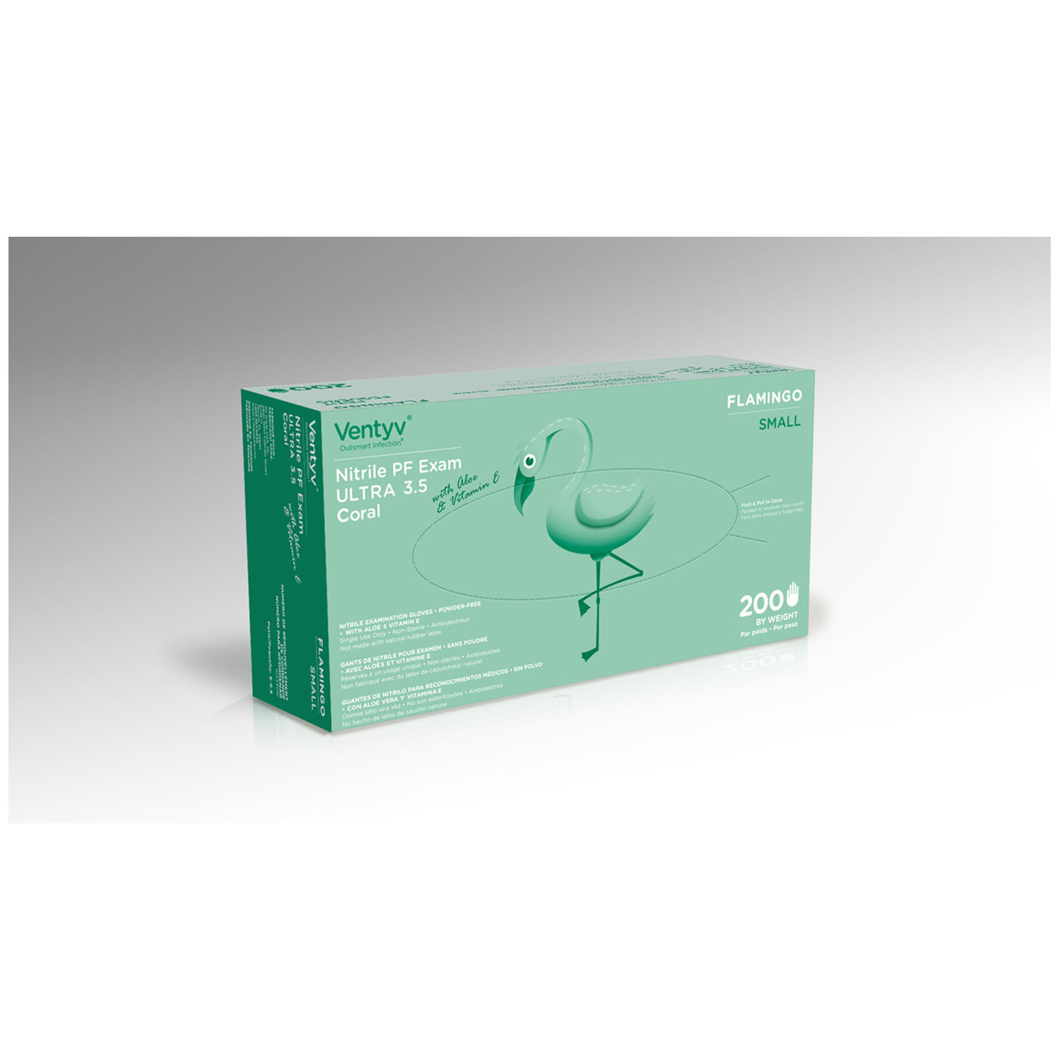 VENTYV NITRILE POWDER FREE EXAM GLOVE ULTRA 3.5 (FLAMINGO) : 10334106 CS $108.54 Stocked