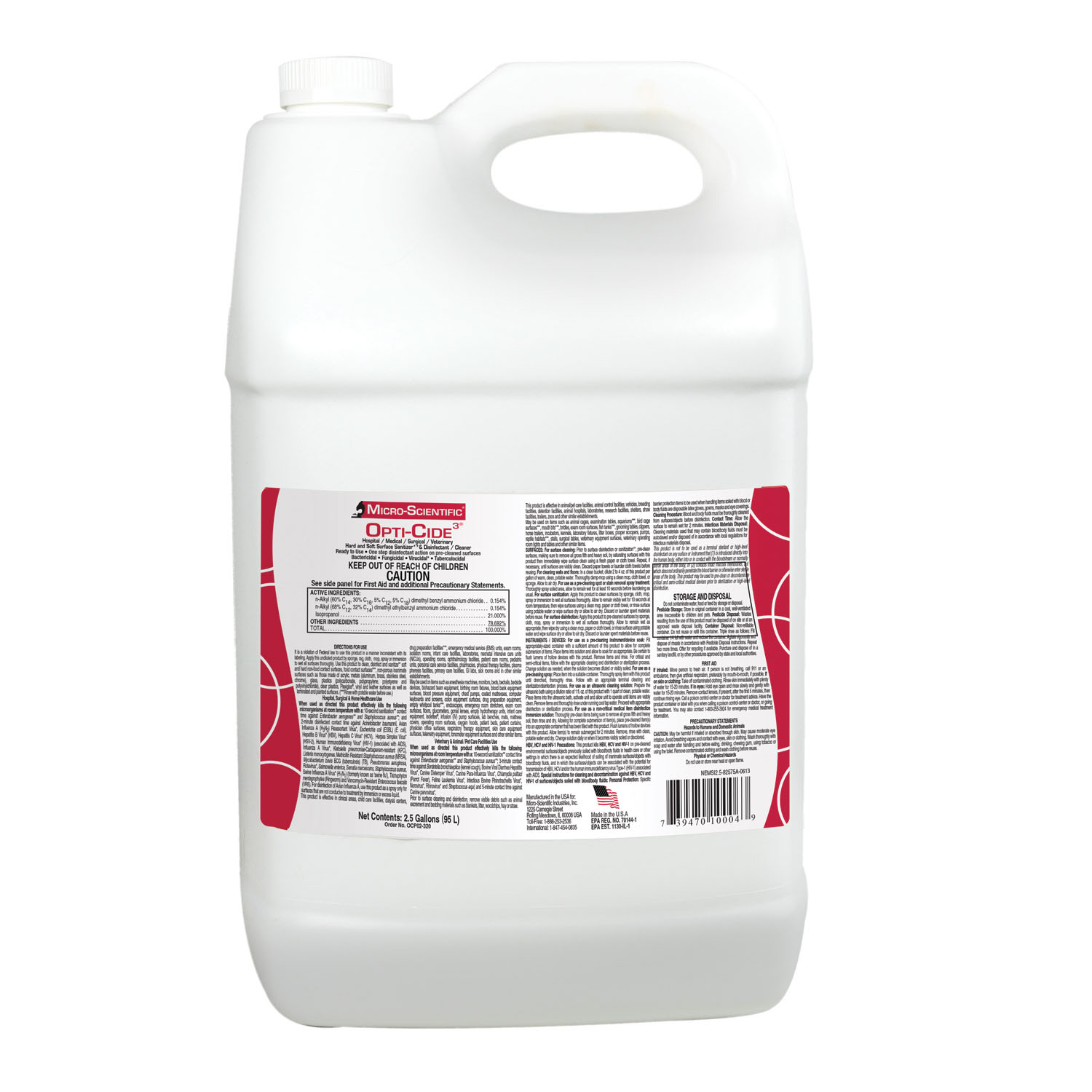 MICRO-SCIENTIFIC OPTI-CIDE3 DISINFECTANT : OCP02-320 EA   $80.49 Stocked