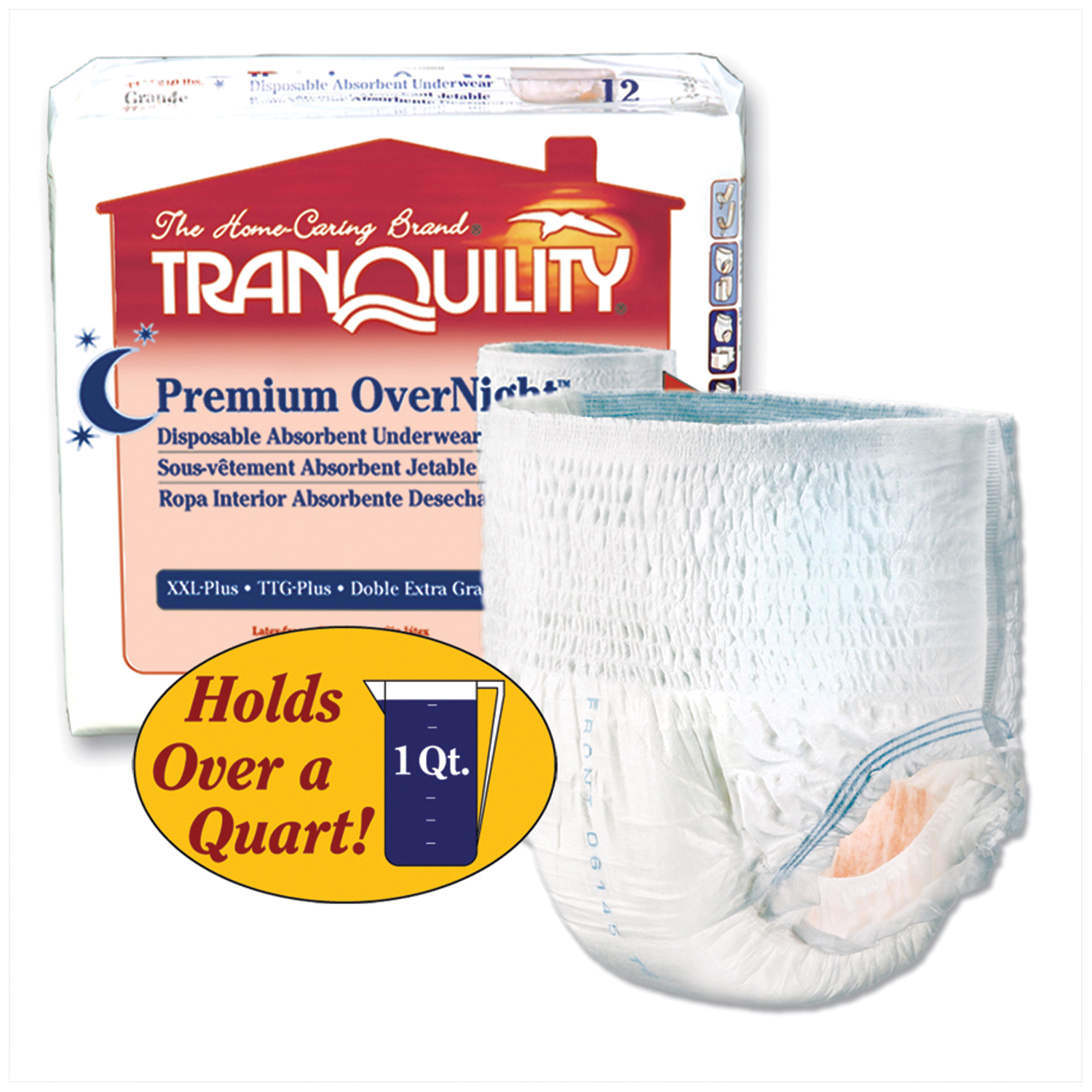 PRINCIPLE BUSINESS TRANQUILITY PREMIUM OVERNIGHT DISPOSABLE ABSORBENT UNDERWEAR : 2118 CS $72.52 Stocked