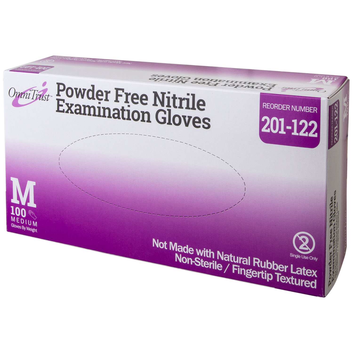 OMNI INTERNATIONAL OMNITRUST NITRILE POWDER FREE EXAMINATION GLOVE : 201-122 BX   $5.38 Stocked