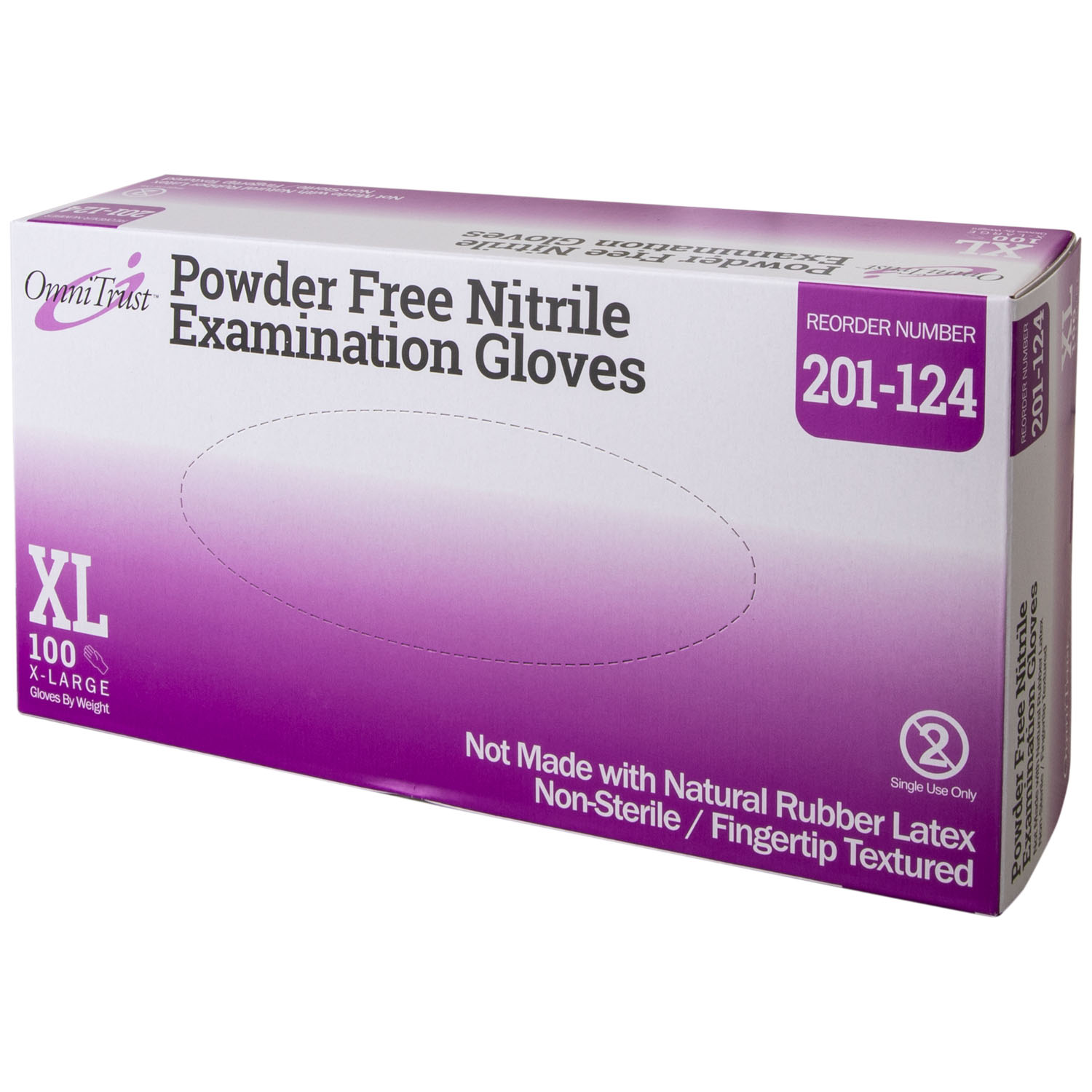 OMNI INTERNATIONAL OMNITRUST NITRILE POWDER FREE EXAMINATION GLOVE : 201-124 CS $45.69 Stocked