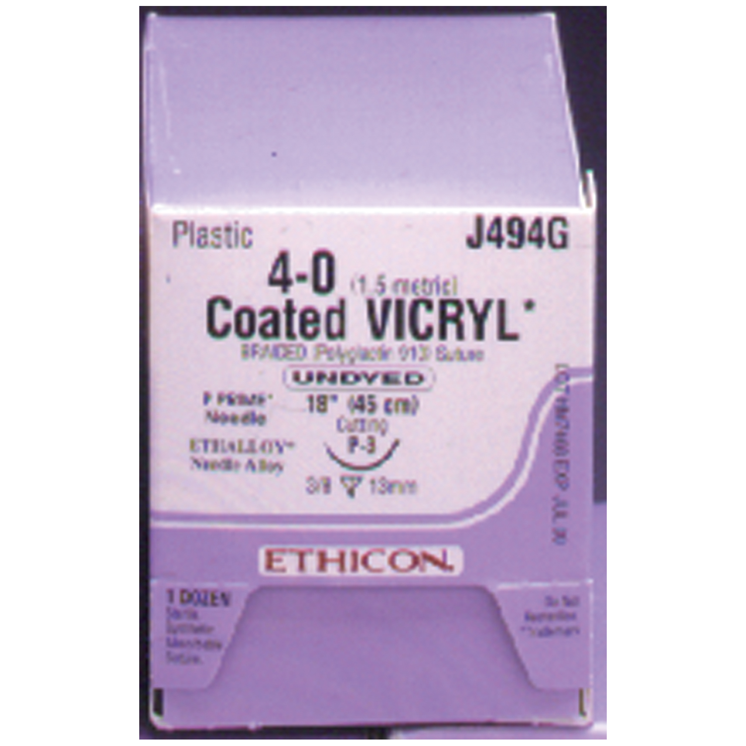 ETHICON VICRYL (POLYGLACTIN 910) SUTURES : J494G BX     $288.74 Stocked