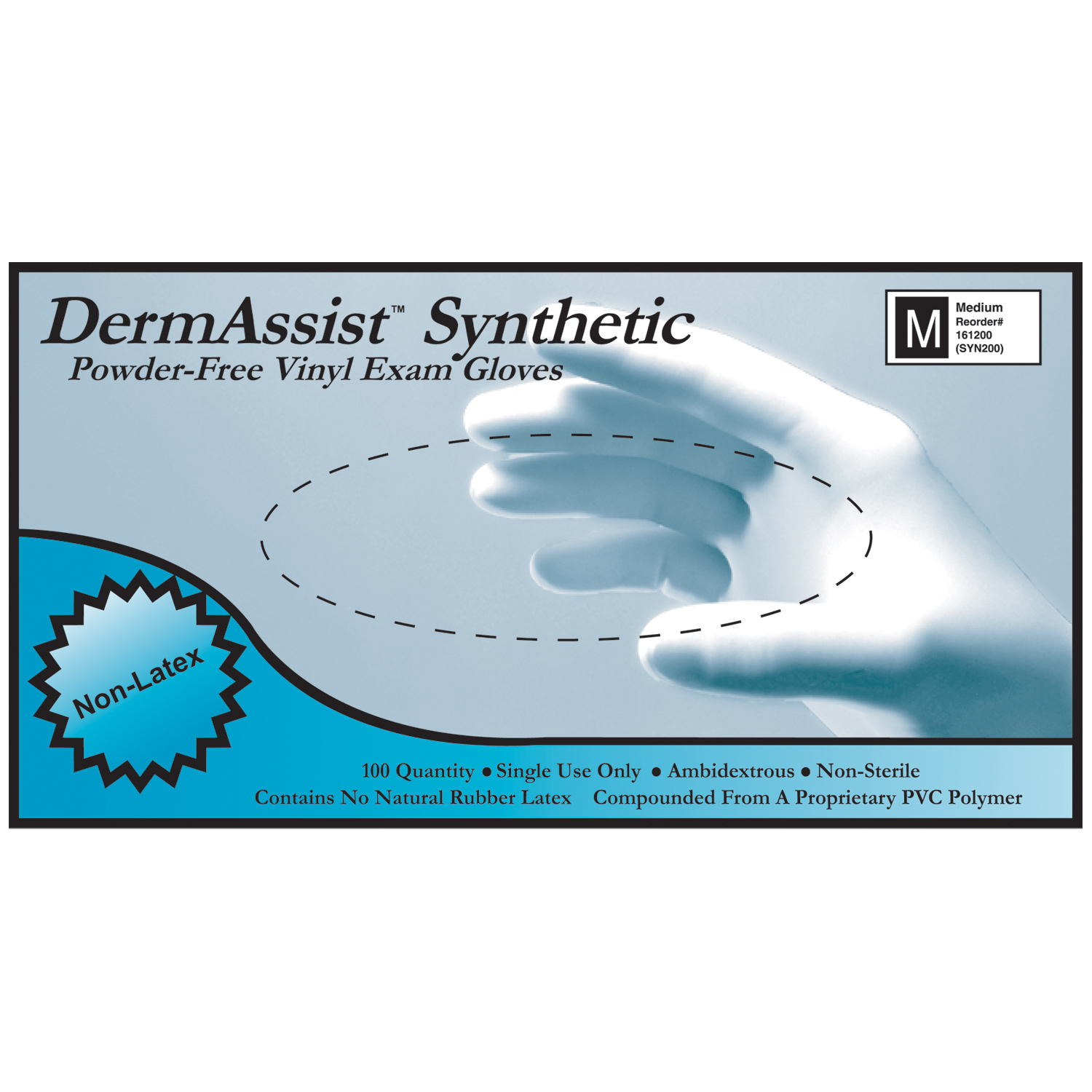 INNOVATIVE DERMASSIST VINYL SYNTHETIC POWDER-FREE EXAM GLOVES : 161100 BX $2.83 Stocked