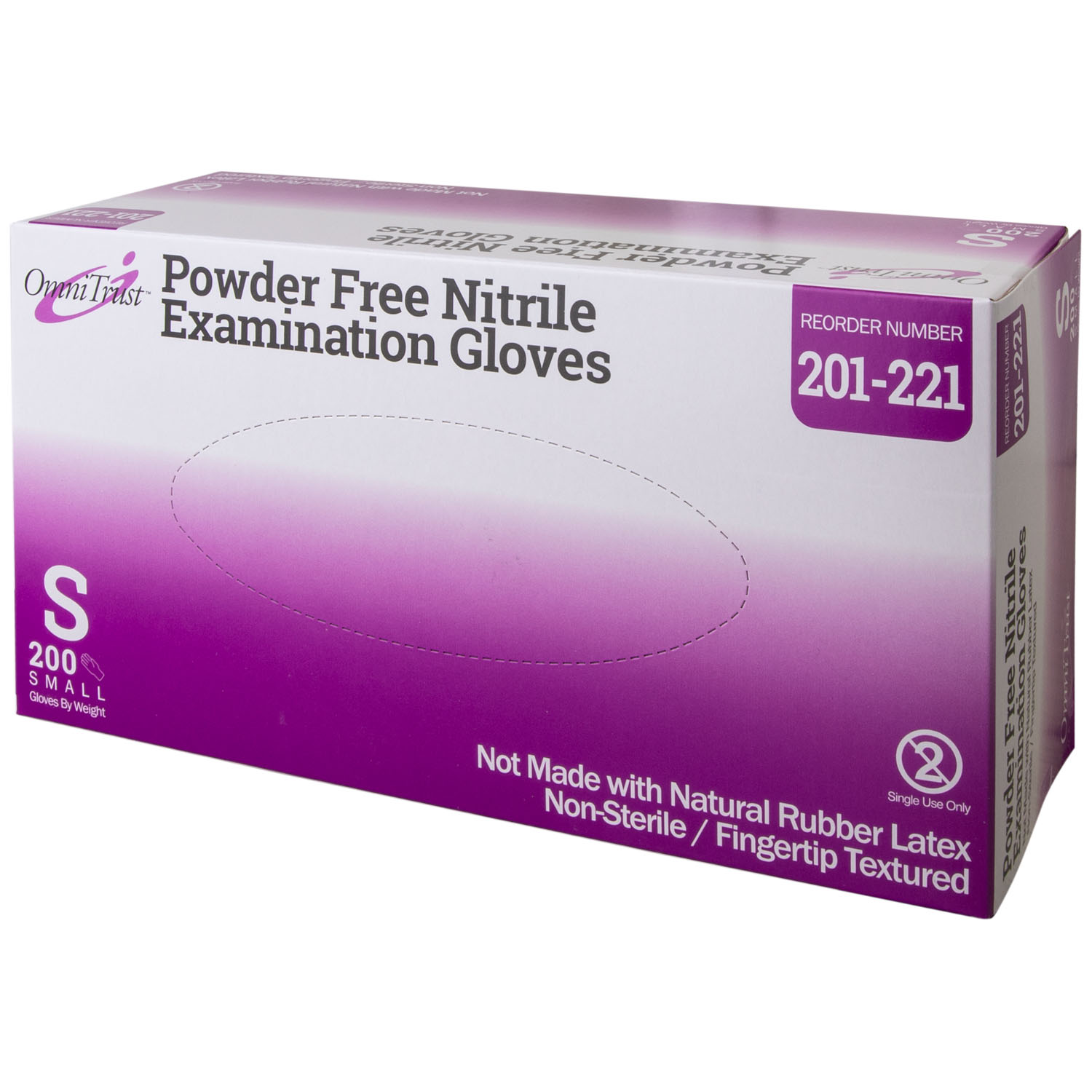 OMNI INTERNATIONAL OMNITRUST NITRILE POWDER FREE EXAMINATION GLOVE : 201-221 BX $10.24 Stocked