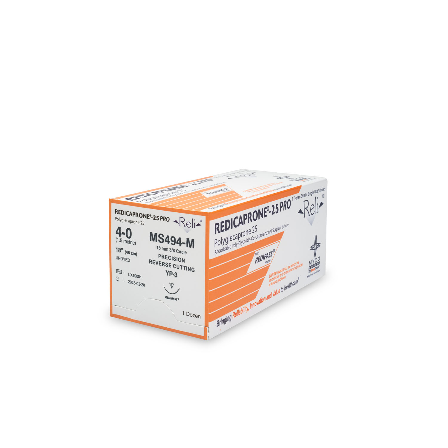 MYCO RELI PRO SUTURE : MS494-M BX $52.80 Stocked