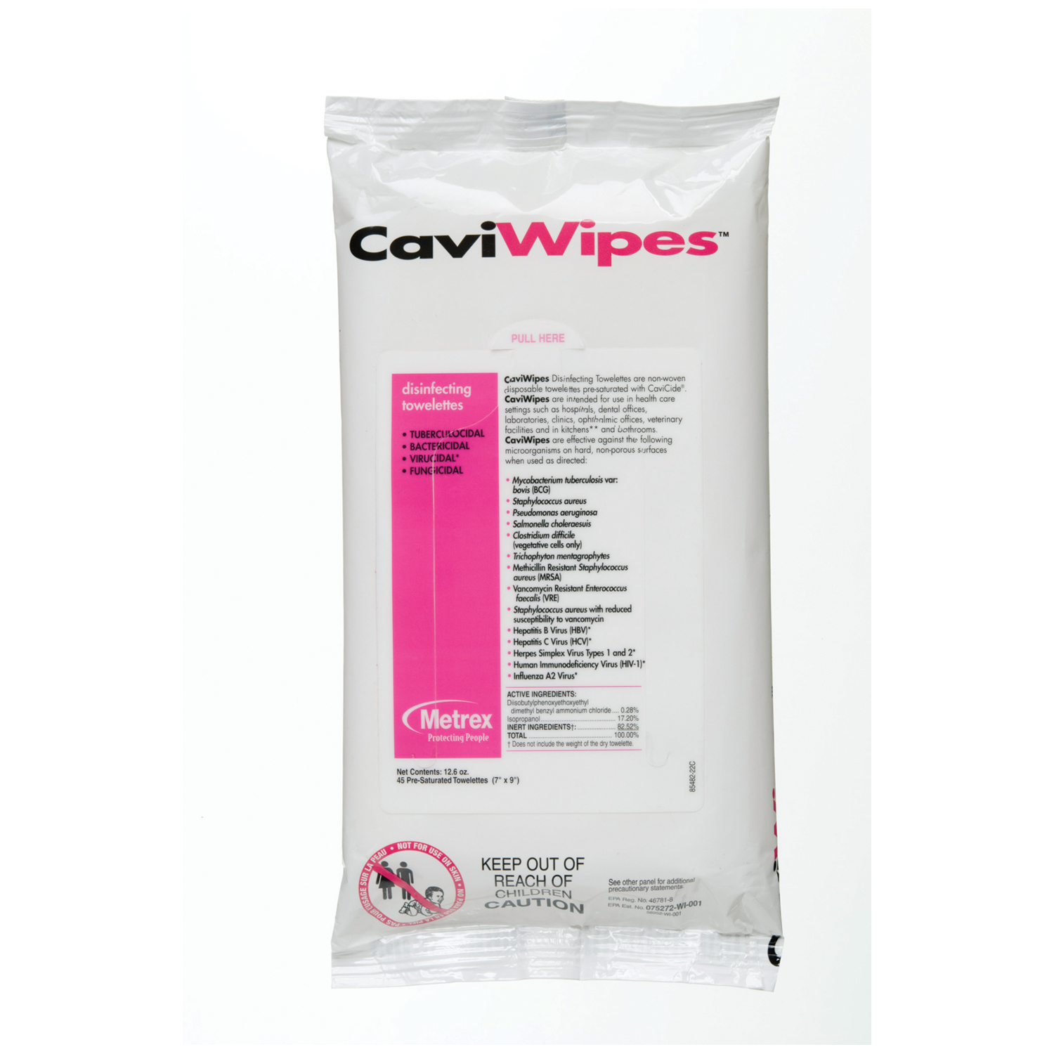 METREX CAVIWIPES DISINFECTING TOWELETTES : 13-1224 PK                       $9.51 Stocked