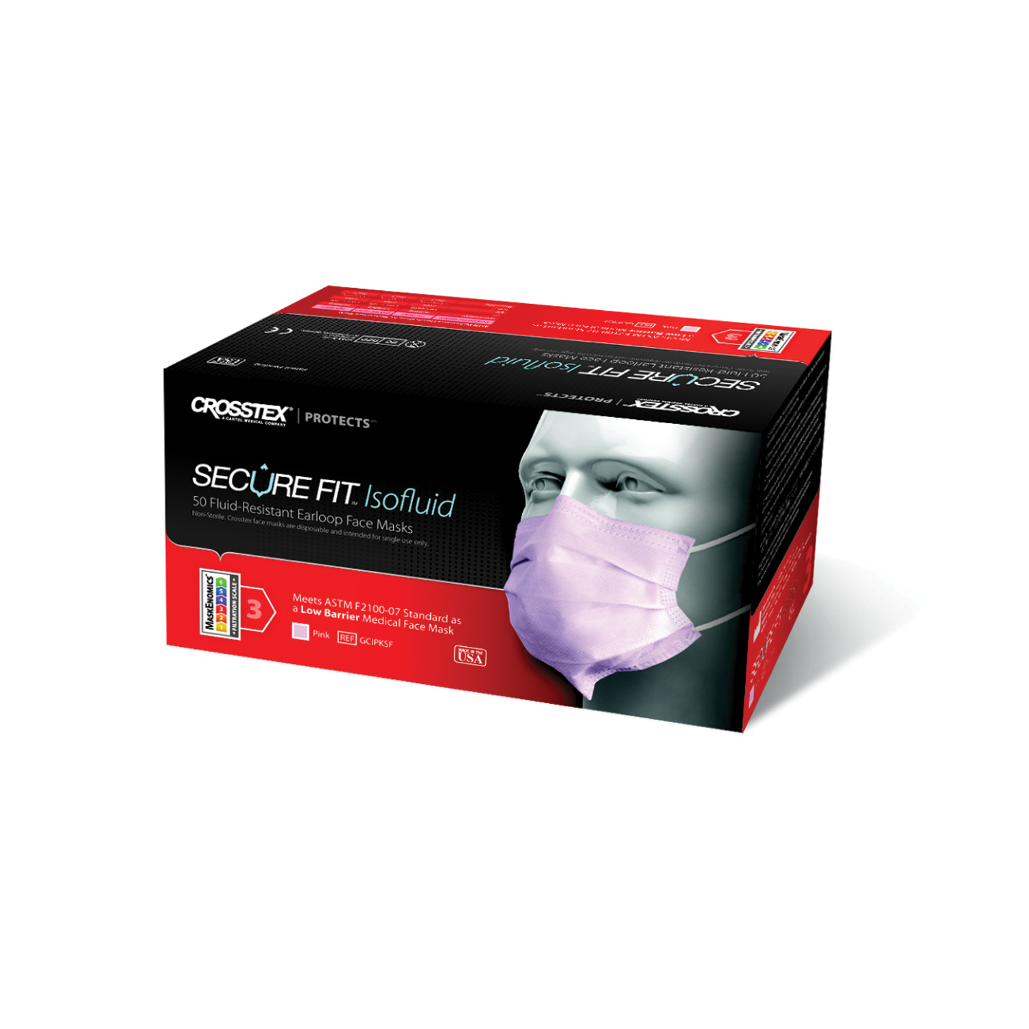 CROSSTEX SECUREFIT ISOFLUID FACE MASK : GCIPKSF CTN $120.06 Stocked