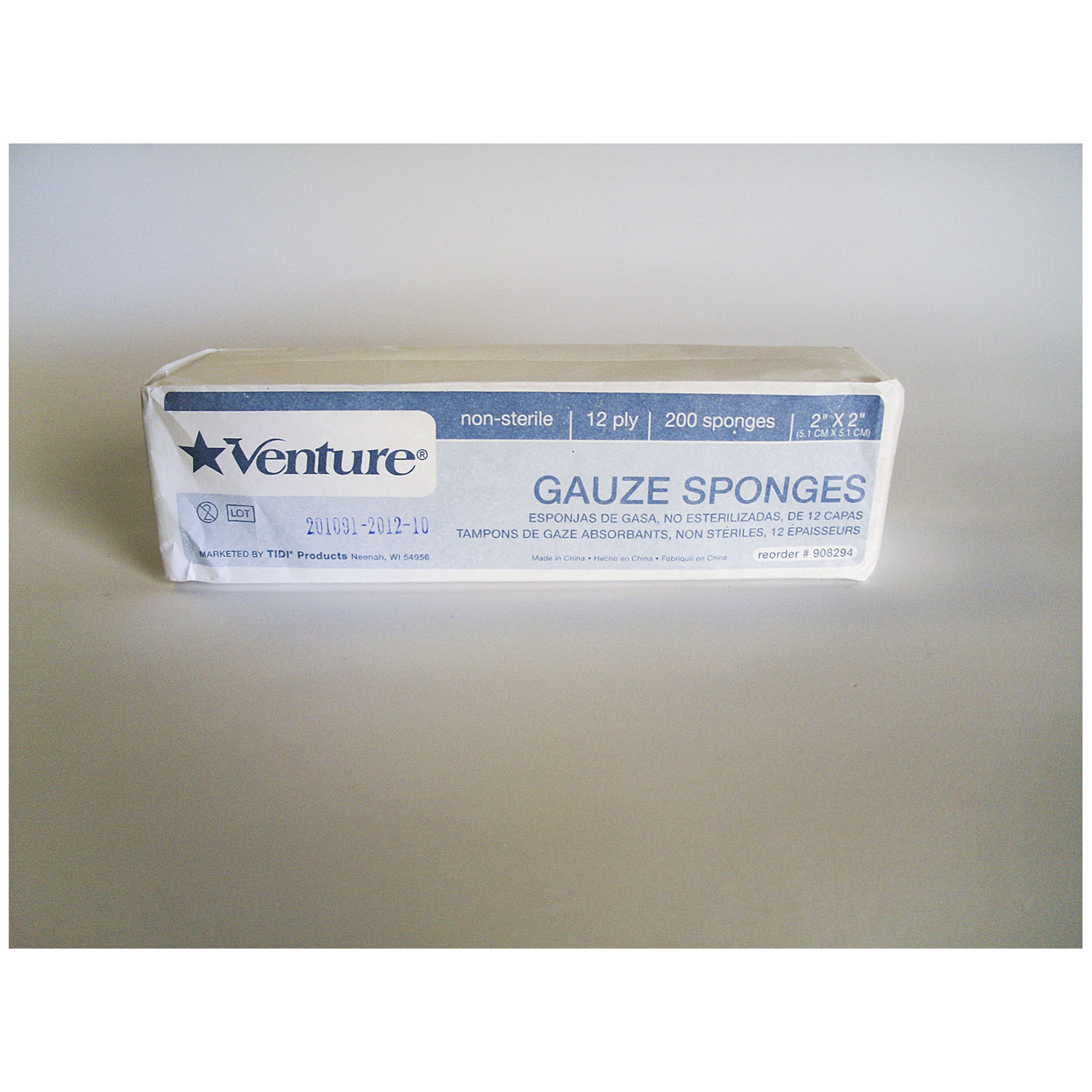 TIDI VENTURE 12-PLY NON-STERILE GAUZE SPONGES : 908294 CS                $110.42 Stocked