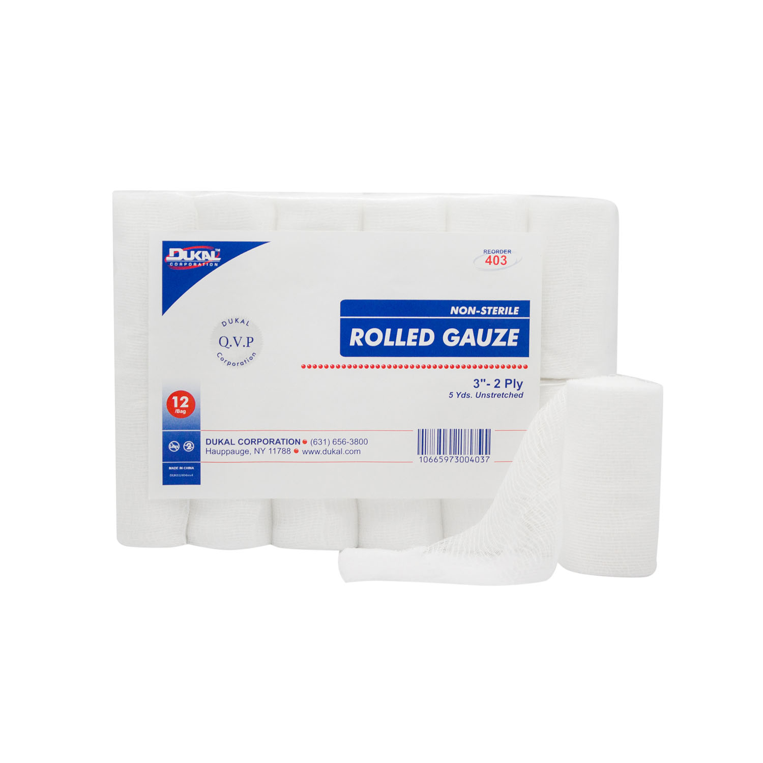 DUKAL ROLLED GAUZE : 403 BG $6.91 Stocked