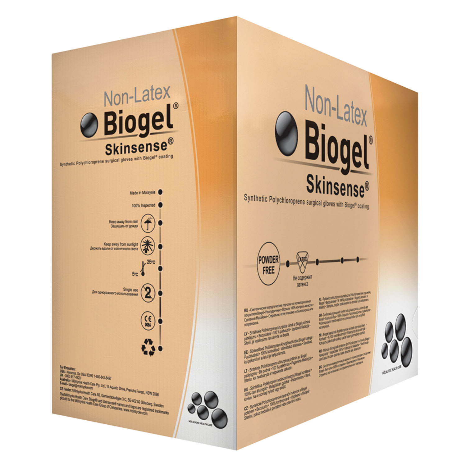 MOLNLYCKE BIOGEL SKINSENSE GLOVES : 31485 CS        $562.80 Stocked