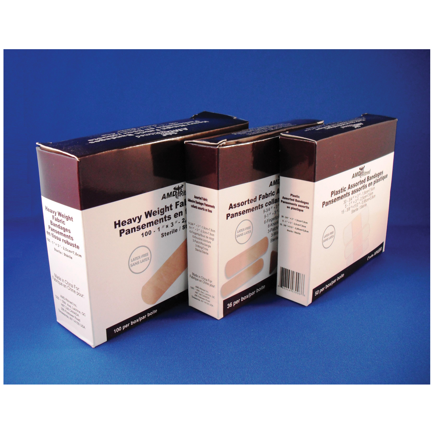 AMD MEDICOM PLASTIC ADHESIVE BANDAGES : AP0310 CS  $56.92 Stocked