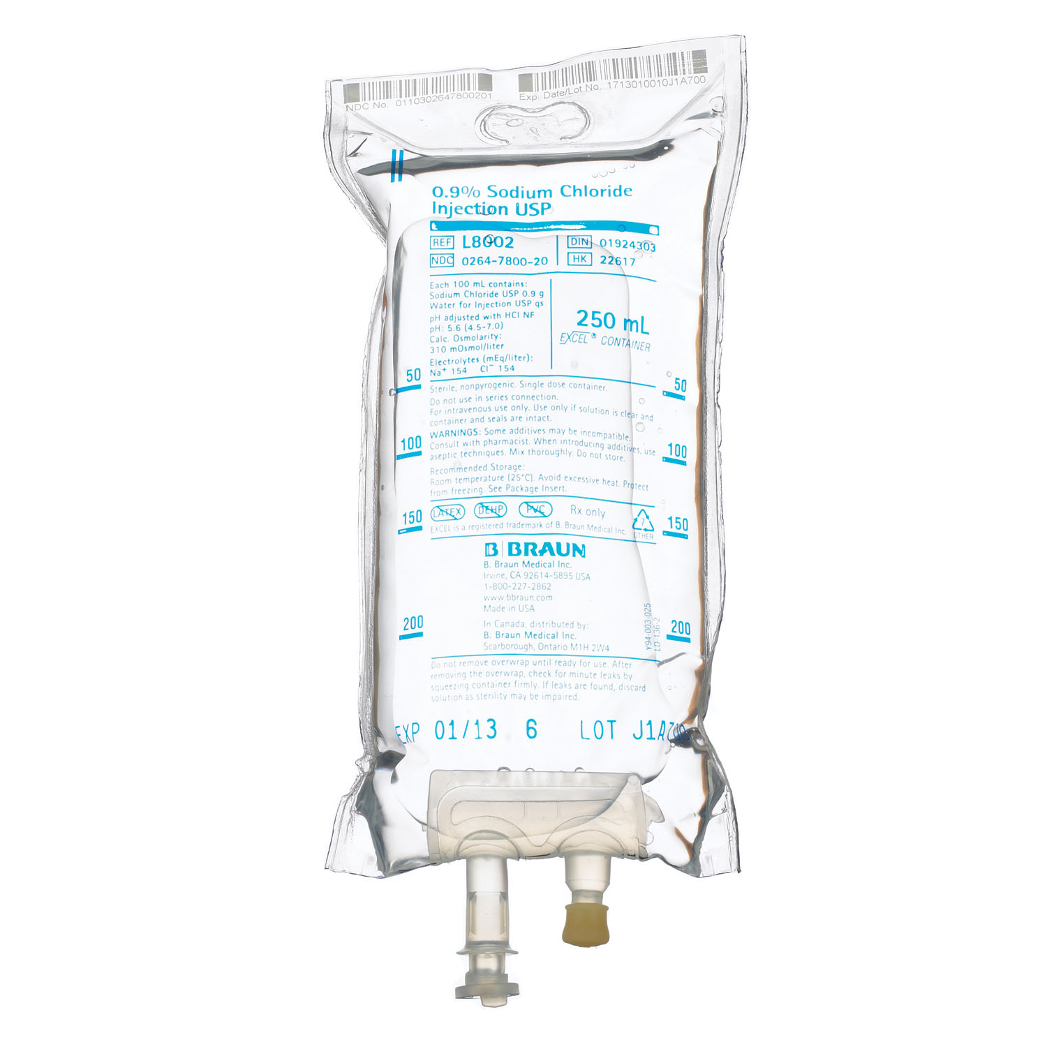 B BRAUN SODIUM CHLORIDE INJECTIONS USP : L8002 EA     $4.82 Stocked