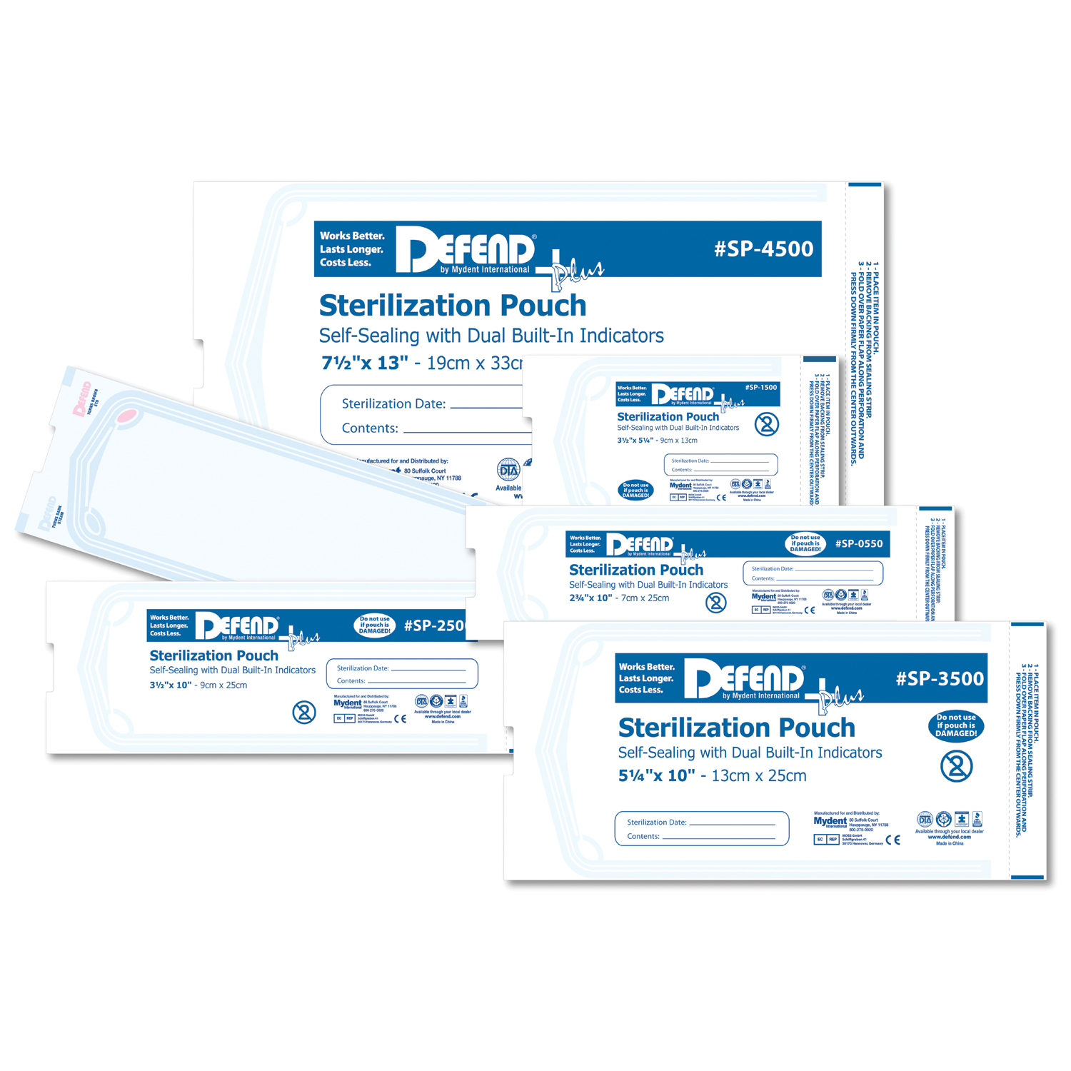 MYDENT DEFEND+PLUS STERILIZATION POUCHES : SP-8000 CS                                                                                                                                                                                                          