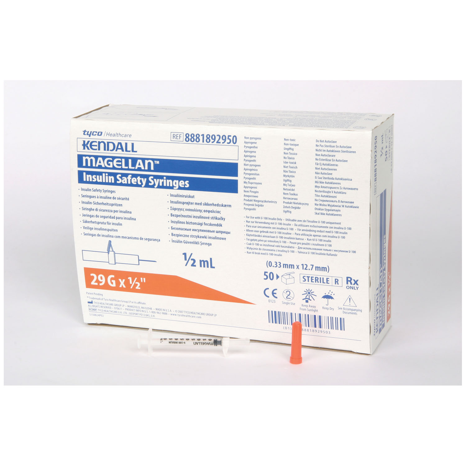CARDINAL HEALTH MAGELLAN INSULIN & TB SAFETY SYRINGE : 8881892950 BX                                  $23.72 Stocked