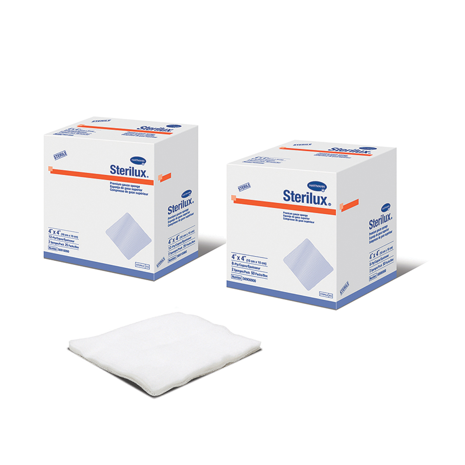 HARTMANN USA STERILUX PREMIUM GAUZE SPONGES : 56910000 BX     $2.80 Stocked