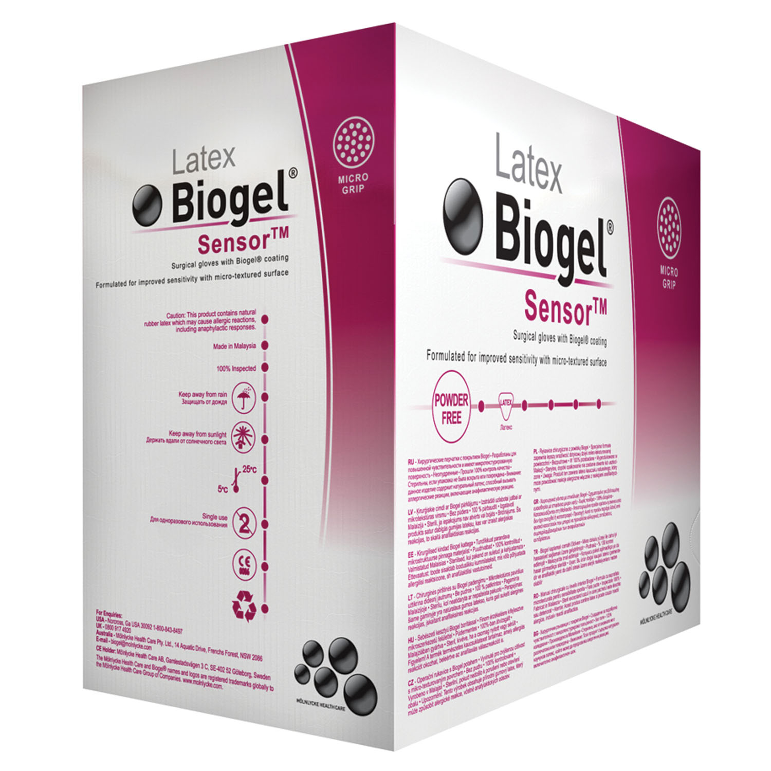 MOLNLYCKE BIOGEL SENSOR GLOVES : 30675 CS                          $506.52 Stocked