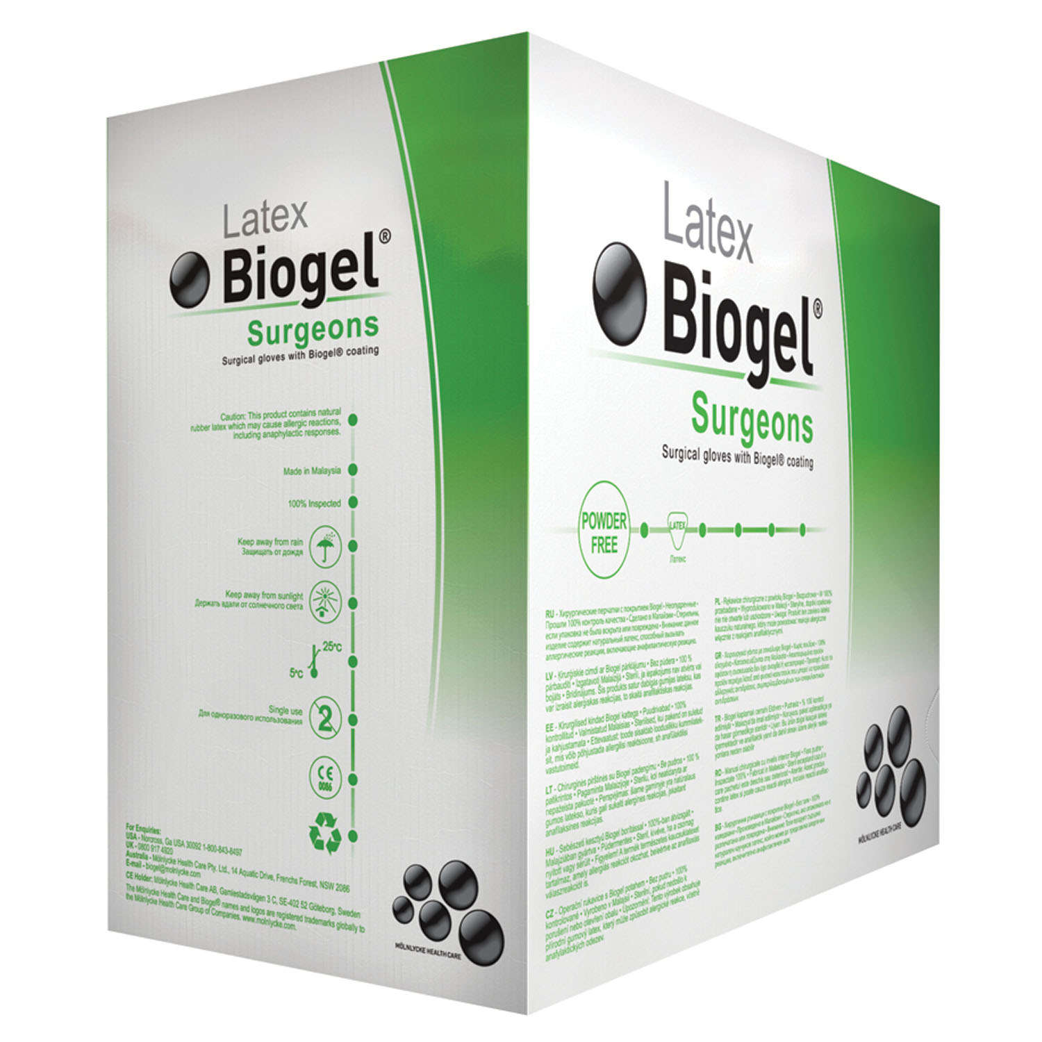 MOLNLYCKE BIOGEL SURGEON GLOVES : 30455 CS                          $506.52 Stocked