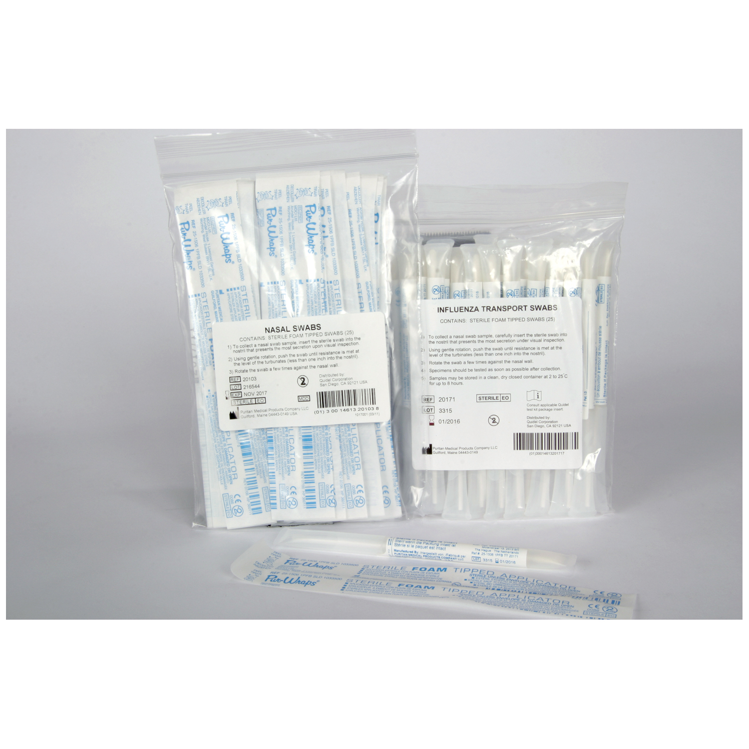 QUIDEL QUICKVUE INFLUENZA SWABS : 20103 PK         $10.26 Stocked