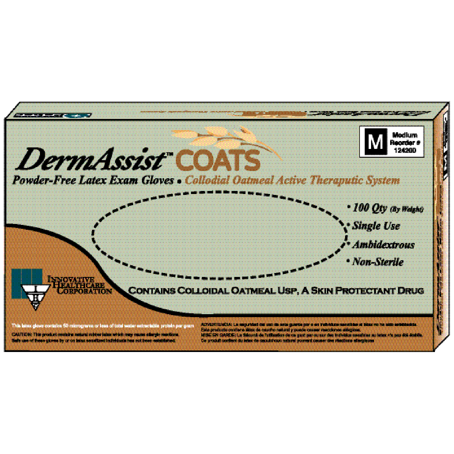 INNOVATIVE DERMASSIST COATS  POWDER-FREE LATEX EXAM GLOVES : 124050 BX $6.50 Stocked