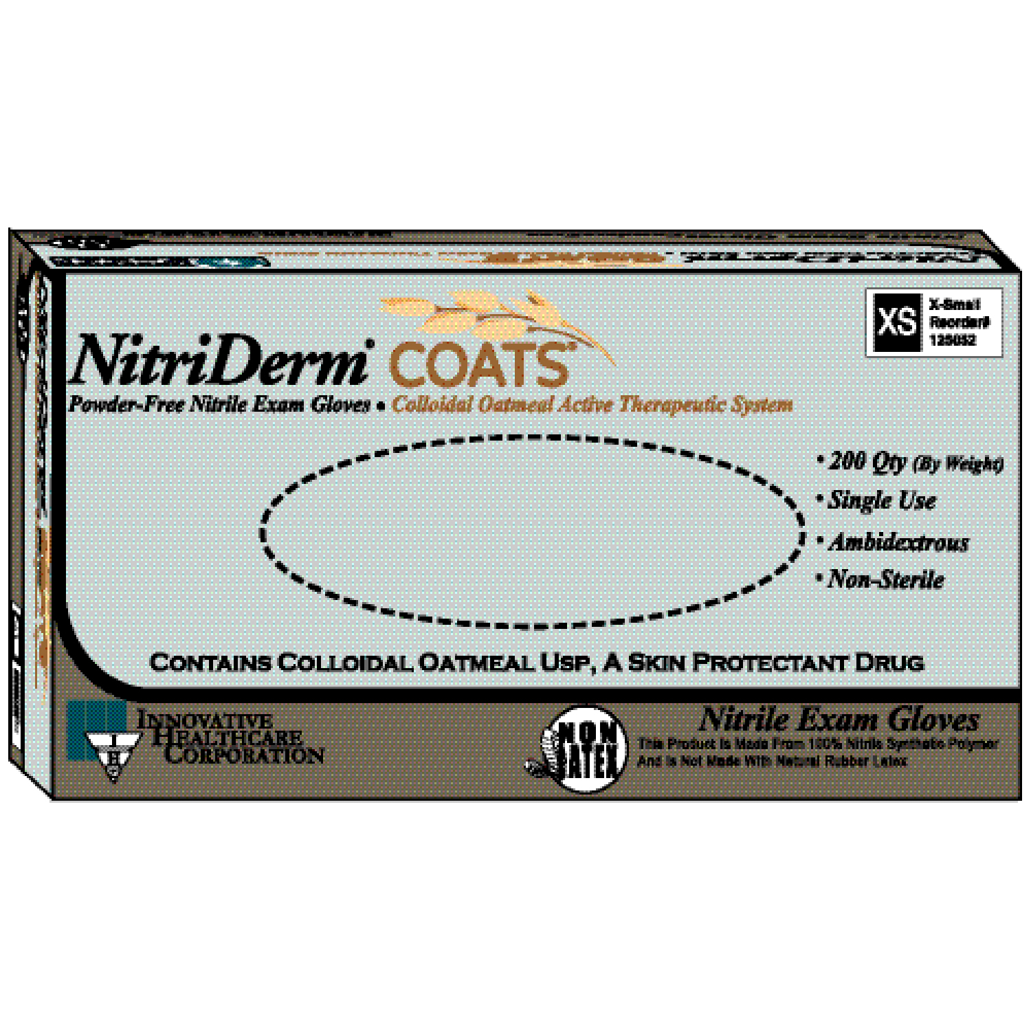 INNOVATIVE NITRIDERM COATS POWDER-FREE NITRILE EXAM GLOVES : 125102 BX $10.39 Stocked