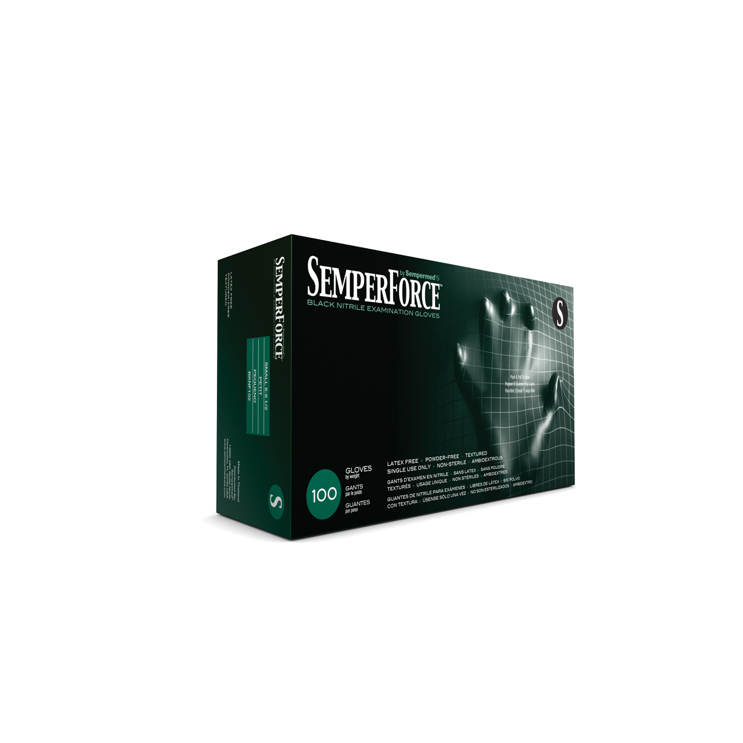 SEMPERMED SEMPERFORCE NITRILE EXAM POWDER FREE TEXTURED GLOVE : BKNF102 BX                 $12.02 Stocked