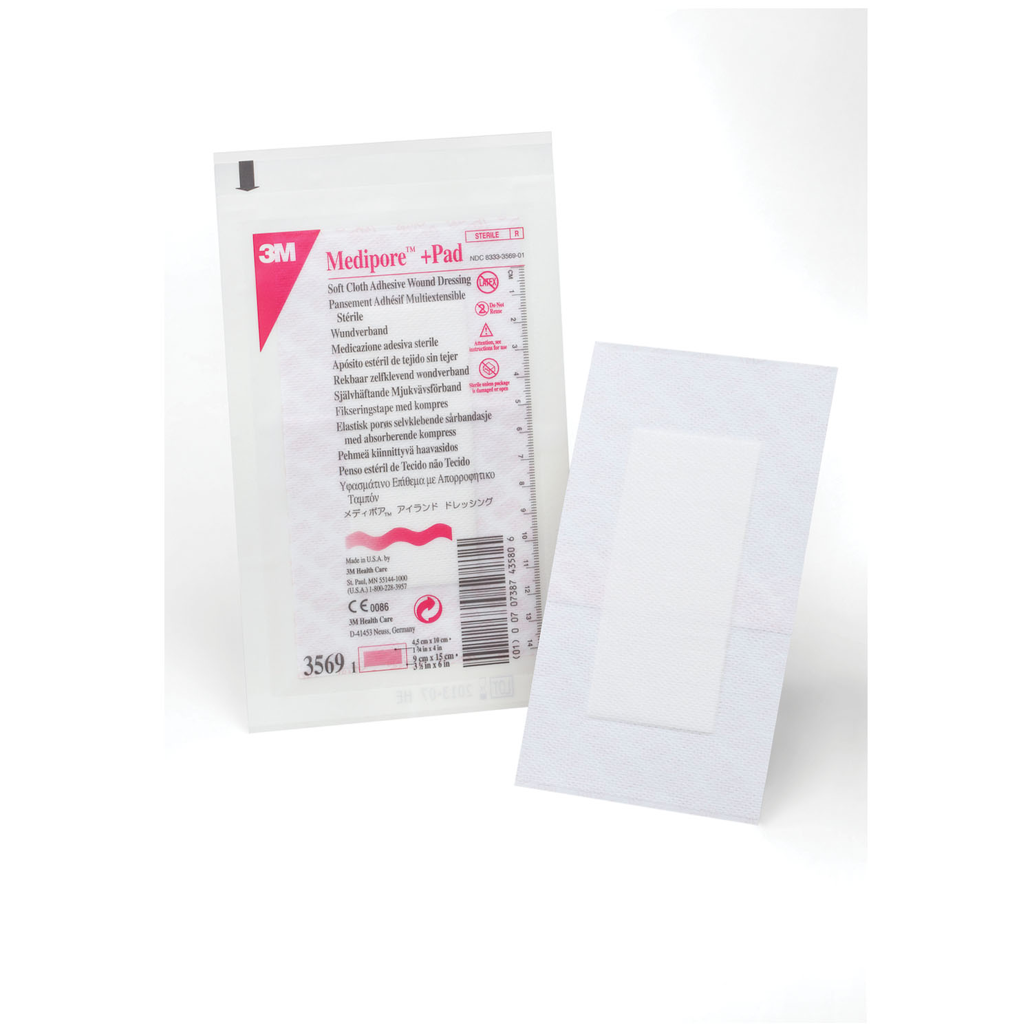 SOLVENTUM MEDIPORE +PAD SOFT CLOTH ADHESIVE WOUND DRESSING : 3569 BX        $37.49 Stocked