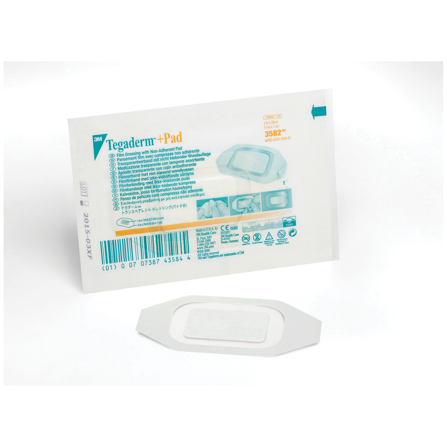 SOLVENTUM TEGADERM + PAD FILM DRESSING WITH NON-ADHERENT PAD : 3582 CS         $103.88 Stocked