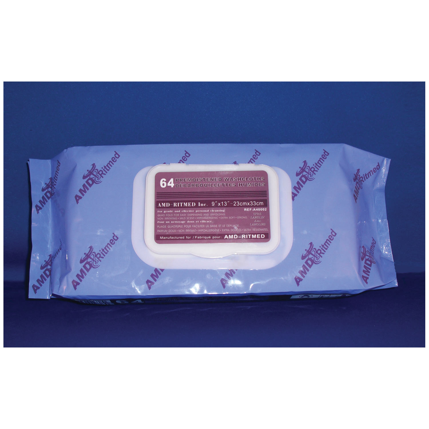 AMD MEDICOM SPUNLACE WASHCLOTHS - PRE-MOISTENED : A40002 PK         $5.35 Stocked