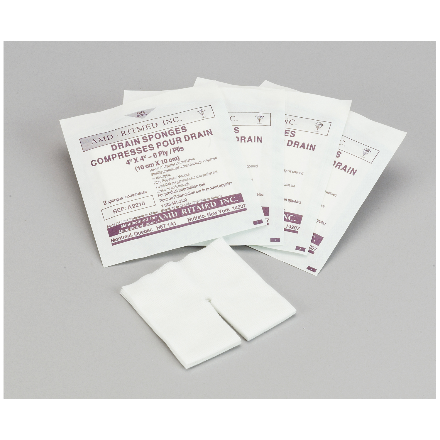 AMD MEDICOM TRACH & IV NON-WOVEN DRESSING SPONGES : A9210 CS                       $46.15 Stocked