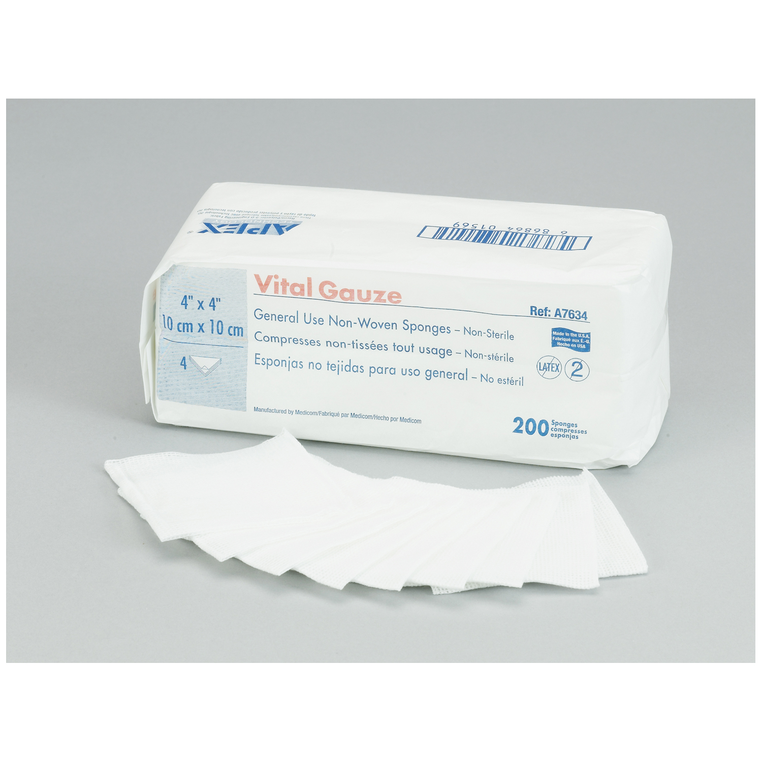 AMD MEDICOM VITAL-GAUZE MULTI-PURPOSE GAUZE SPONGES : A2337 CS     $89.08 Stocked