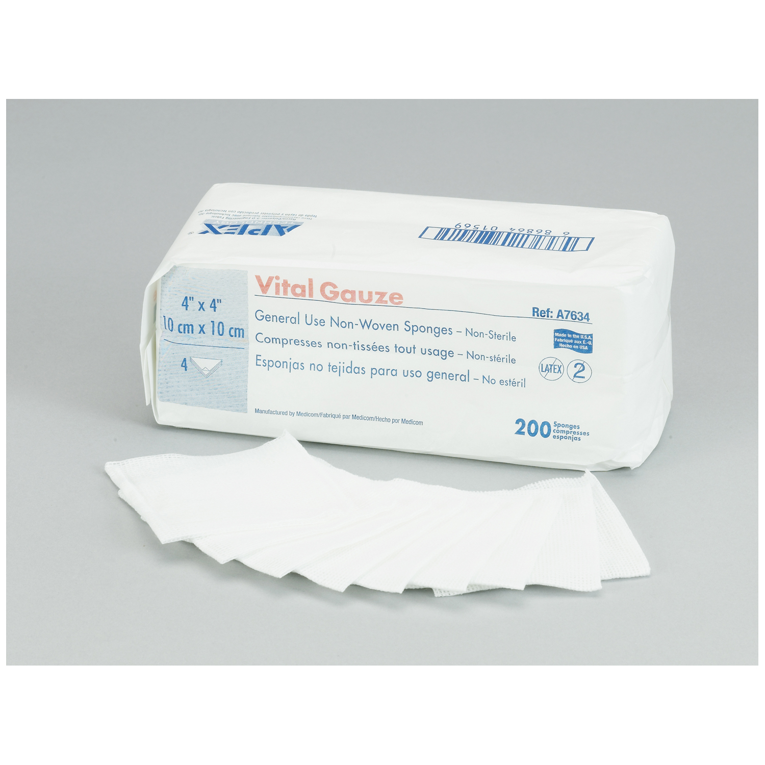 AMD MEDICOM VITAL-GAUZE MULTI-PURPOSE GAUZE SPONGES : A7632 PK   $2.07 Stocked