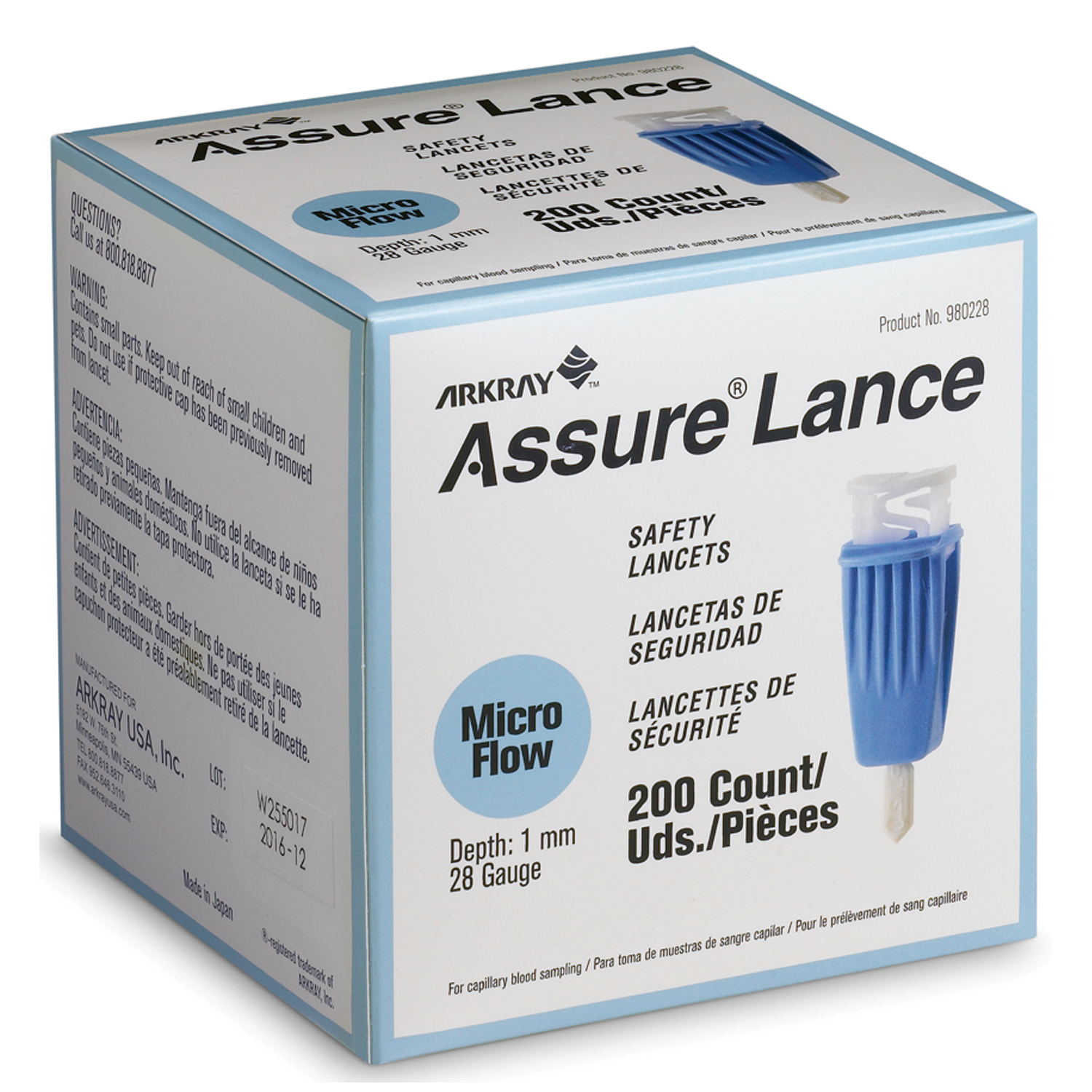 ARKRAY ASSURE LANCE SAFETY LANCETS : 980228 BX     $21.68 Stocked