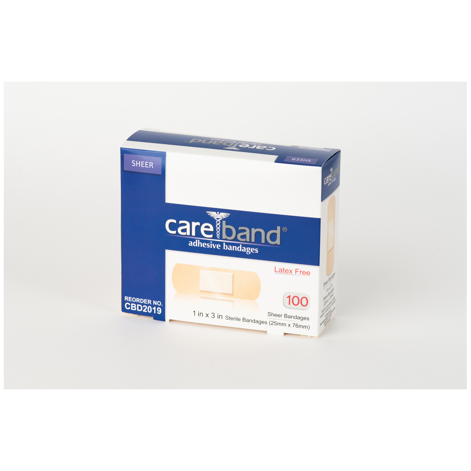 ASO CAREBAND SHEER ADHESIVE STRIP BANDAGES : CBD2019 BX                  $2.31 Stocked