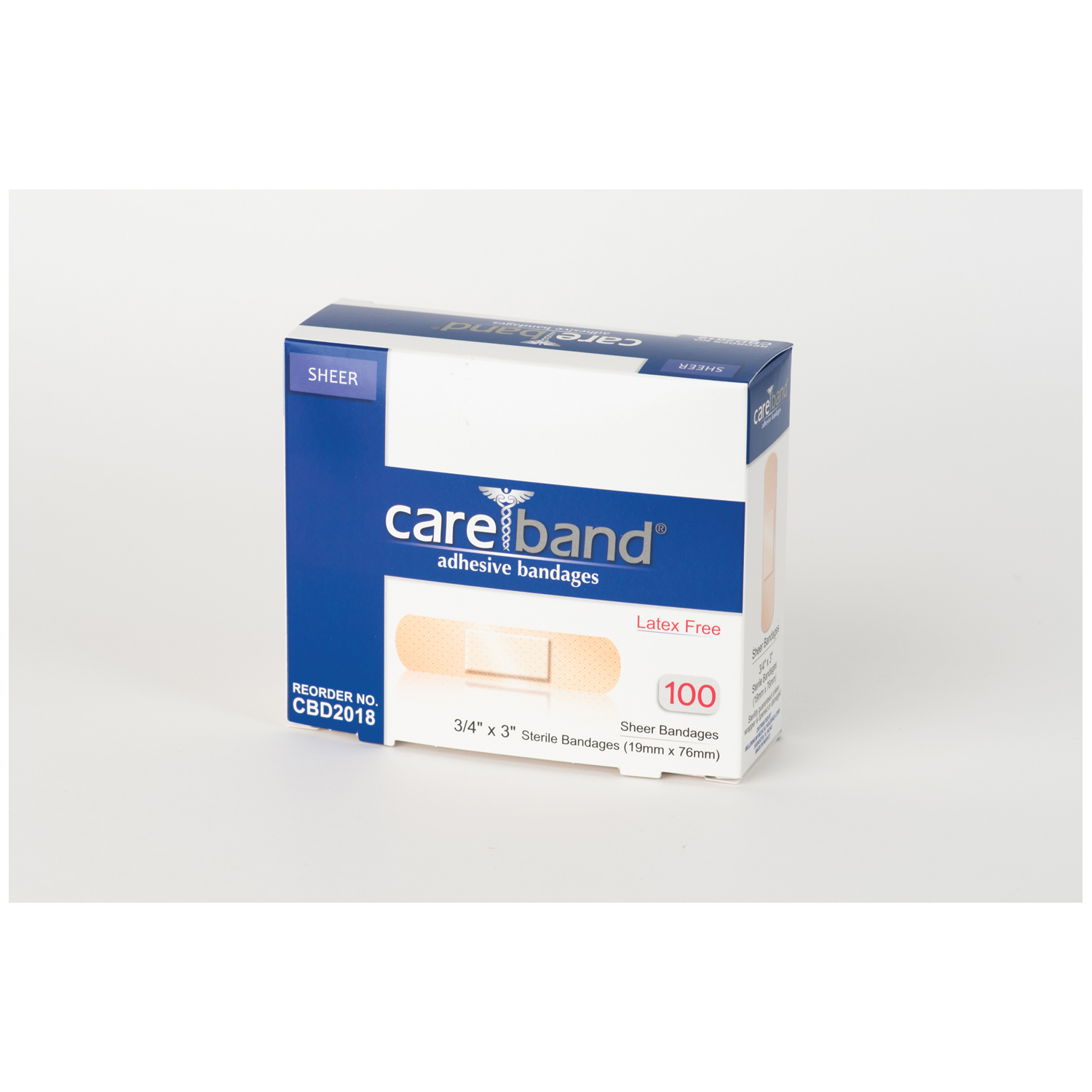 ASO CAREBAND SHEER ADHESIVE STRIP BANDAGES : CBD2018 BX        $1.91 Stocked