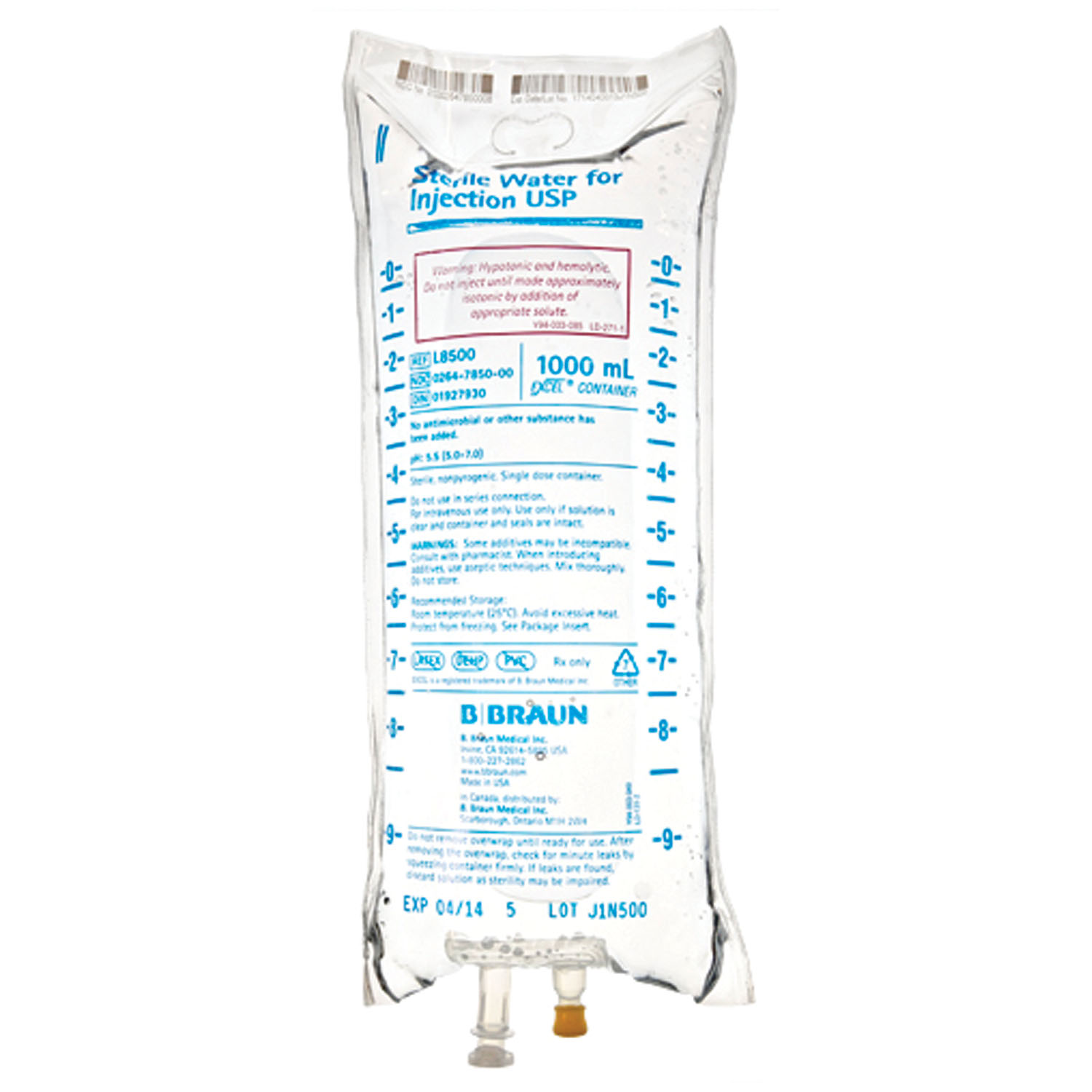 B BRAUN STERILE WATER INJECTIONS : L8500 CS          $80.08 Stocked