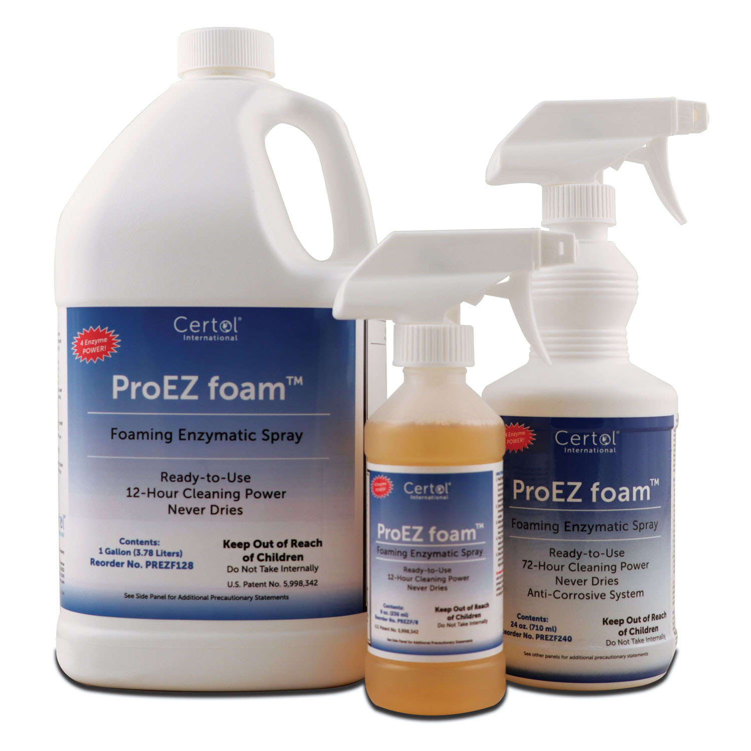 CERTOL PROEZ FOAM FOAMING ENZYMATIC SPRAY : PREZF128 CS $247.65 Stocked