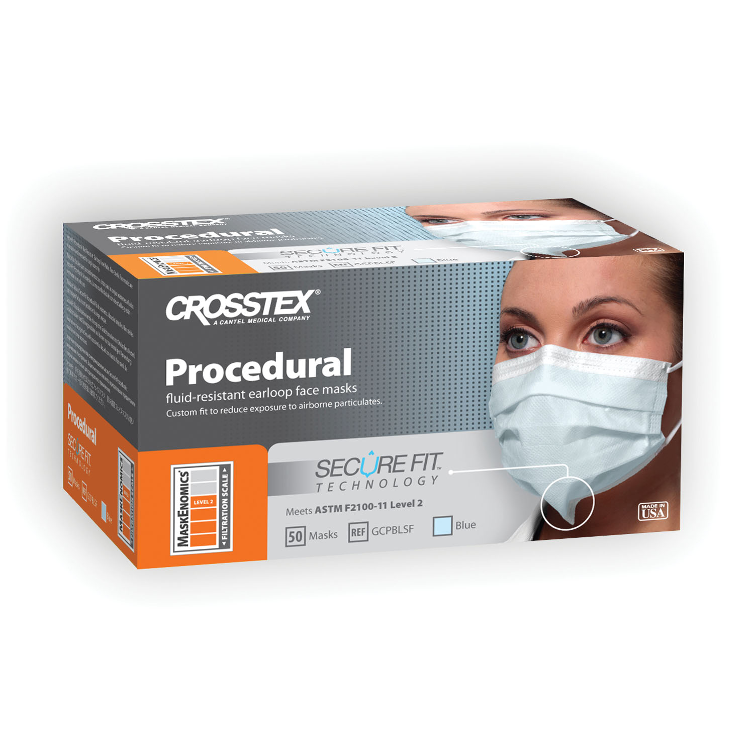 CROSSTEX PROCEDURAL EARLOOP MASK : GCPBL BX      $11.86 Stocked