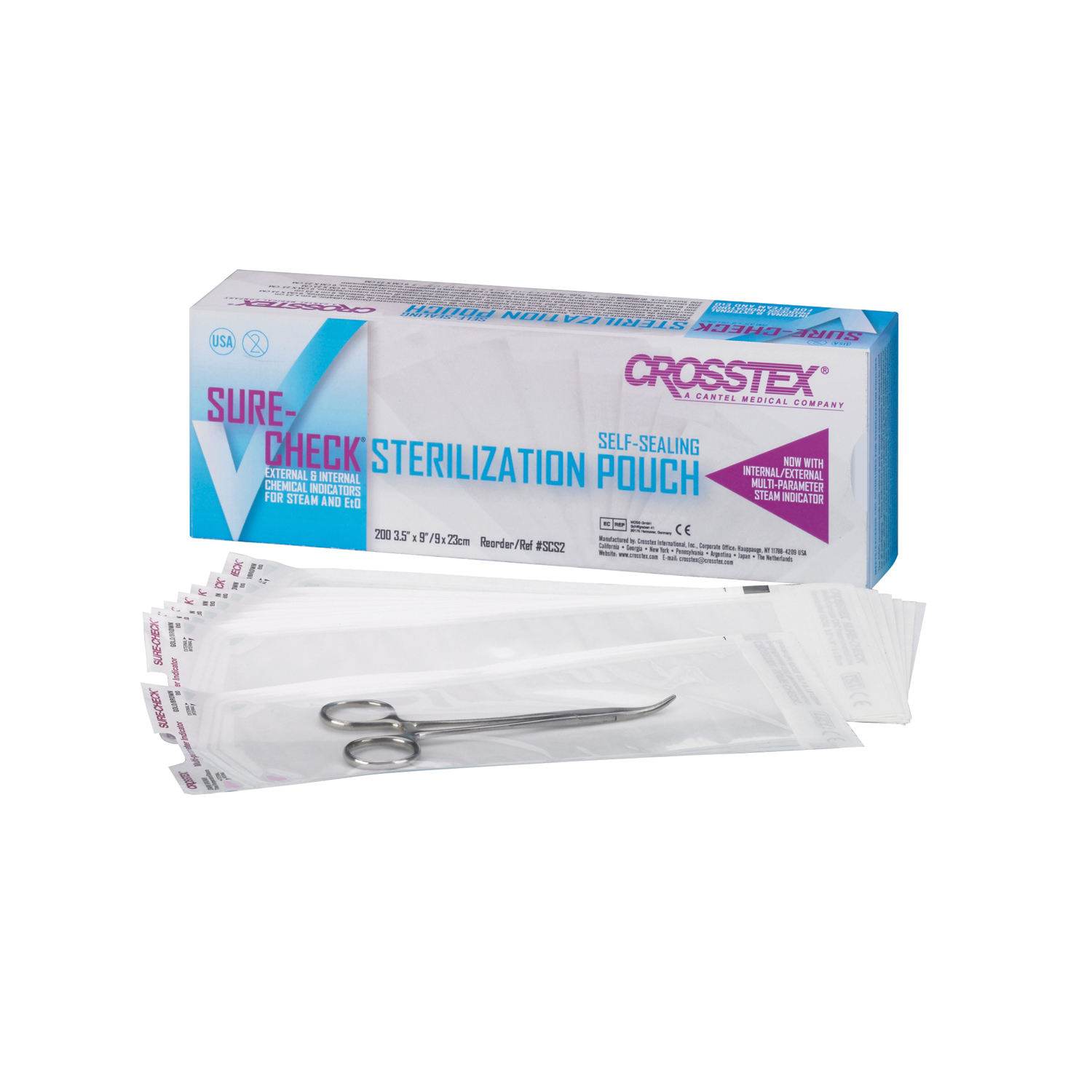 CROSSTEX SURE-CHECK STERILIZATION POUCHES : SCL2 BX $43.70 Stocked