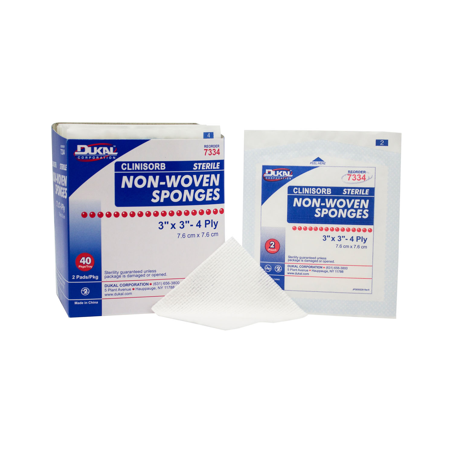 DUKAL CLINISORB NON-WOVEN SPONGES : 7334 BX   $3.45 Stocked