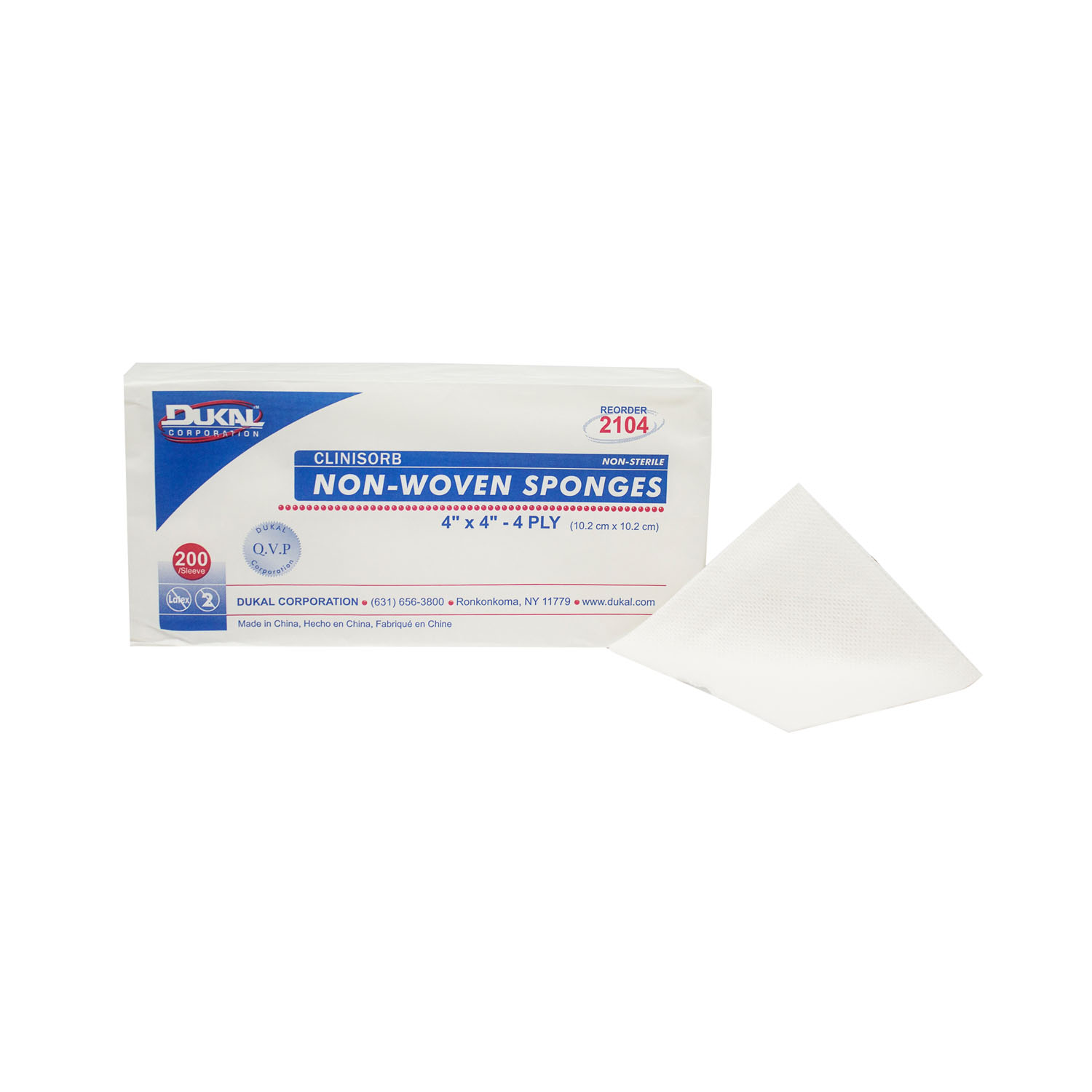 DUKAL CLINISORB NON-WOVEN SPONGES : 2104 BG $5.14 Stocked